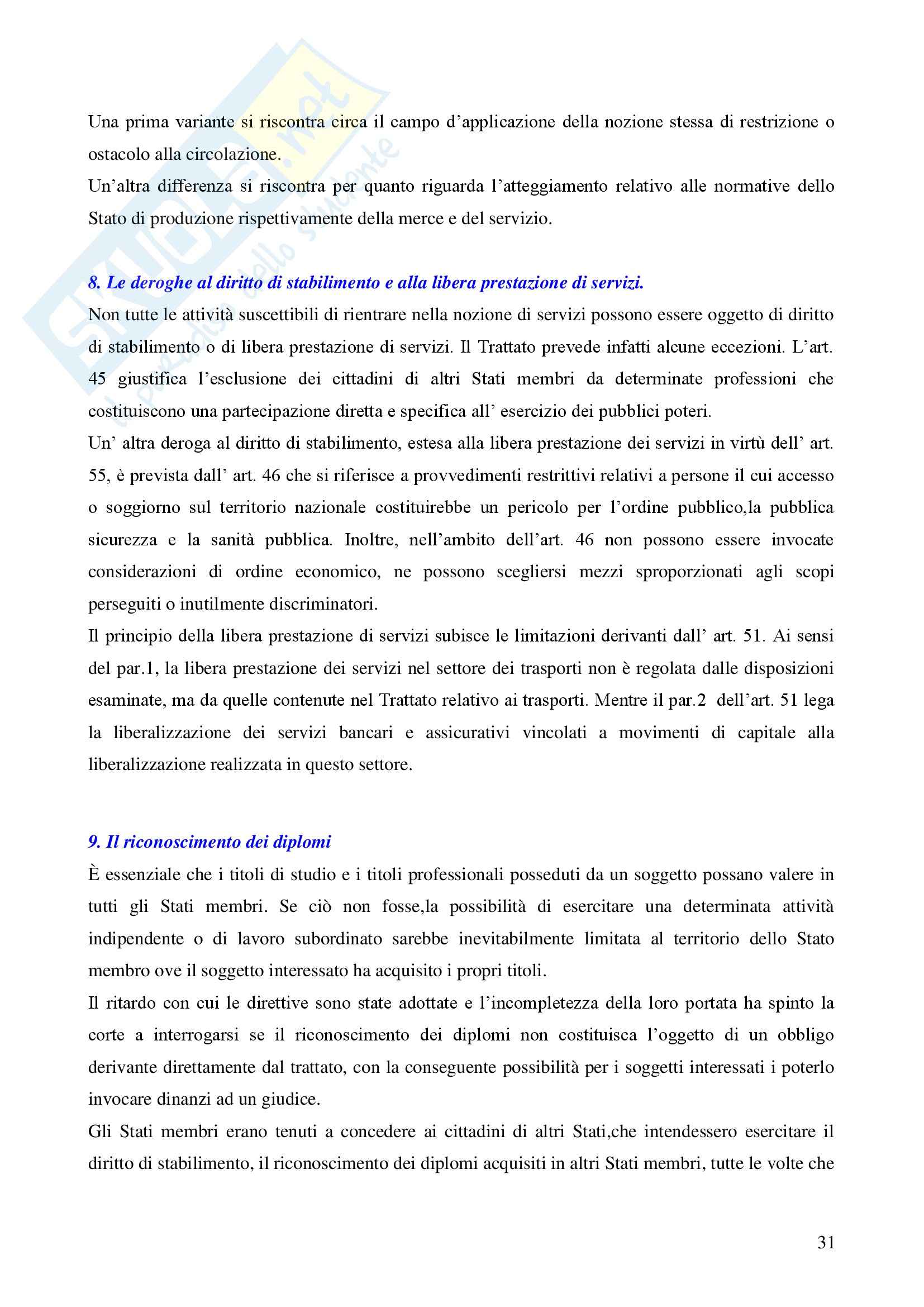 Riassunto esame Diritto dell'unione europea, Misure di stabilità, prof. Caffaro Pag. 31