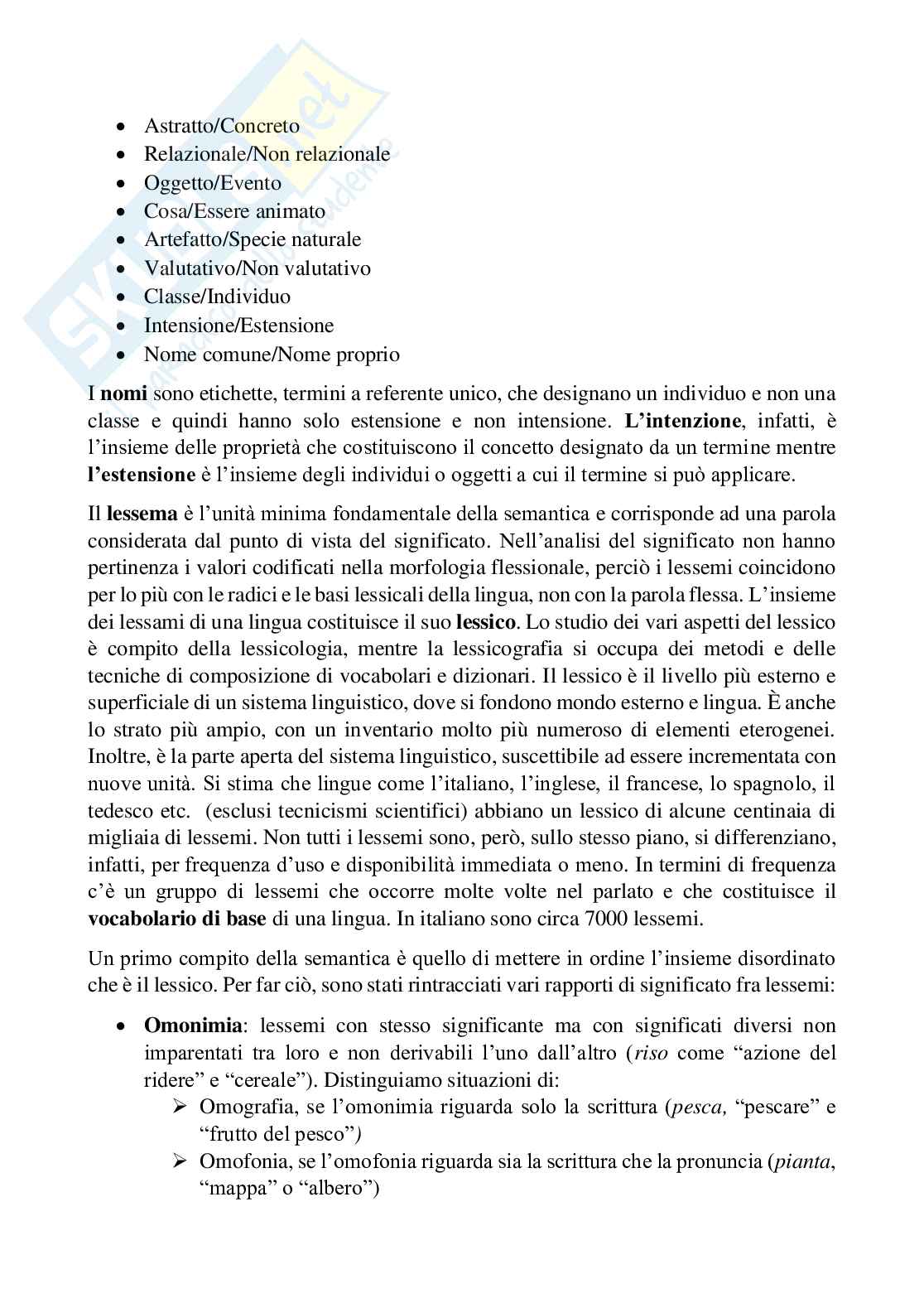 Riassunto esame Semantica, prof Pozza, libro consigliato La linguistica, Berruto, Cerruti Pag. 2