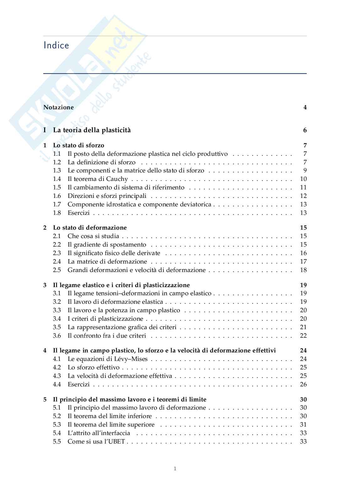 Appunti tecnologie di formatura, modulo plasticità - primo parziale Pag. 2