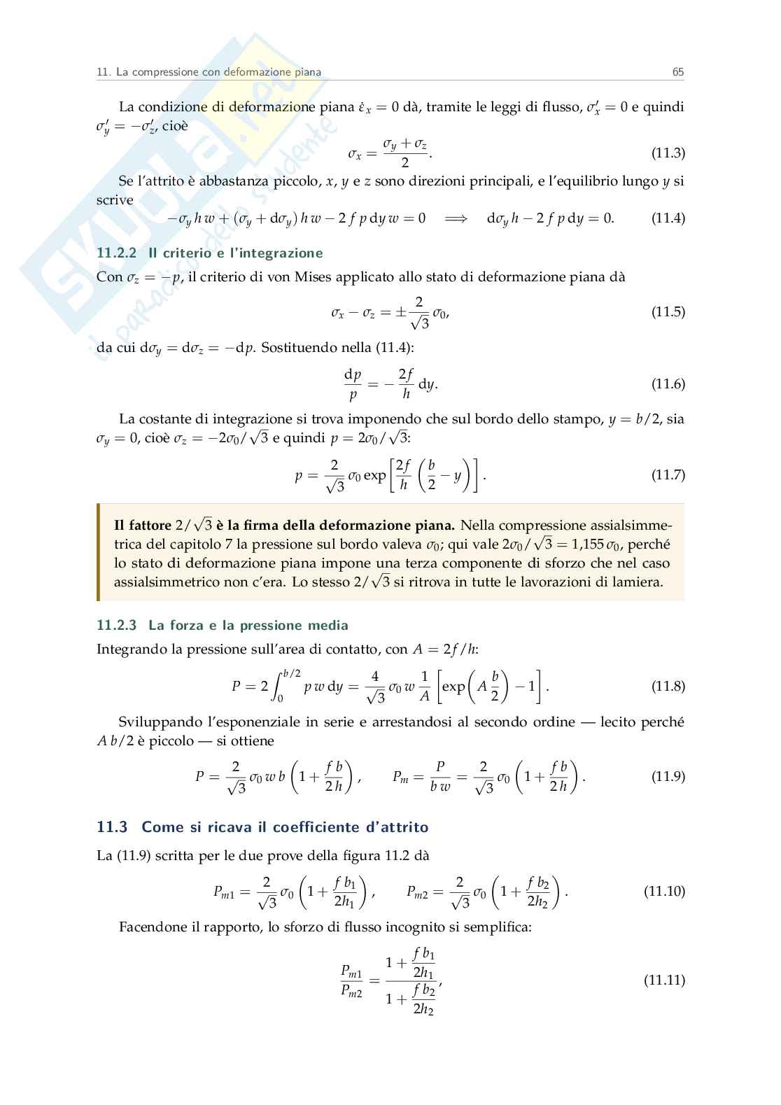 Appunti tecnologie di formatura, modulo plasticità - primo parziale Pag. 66