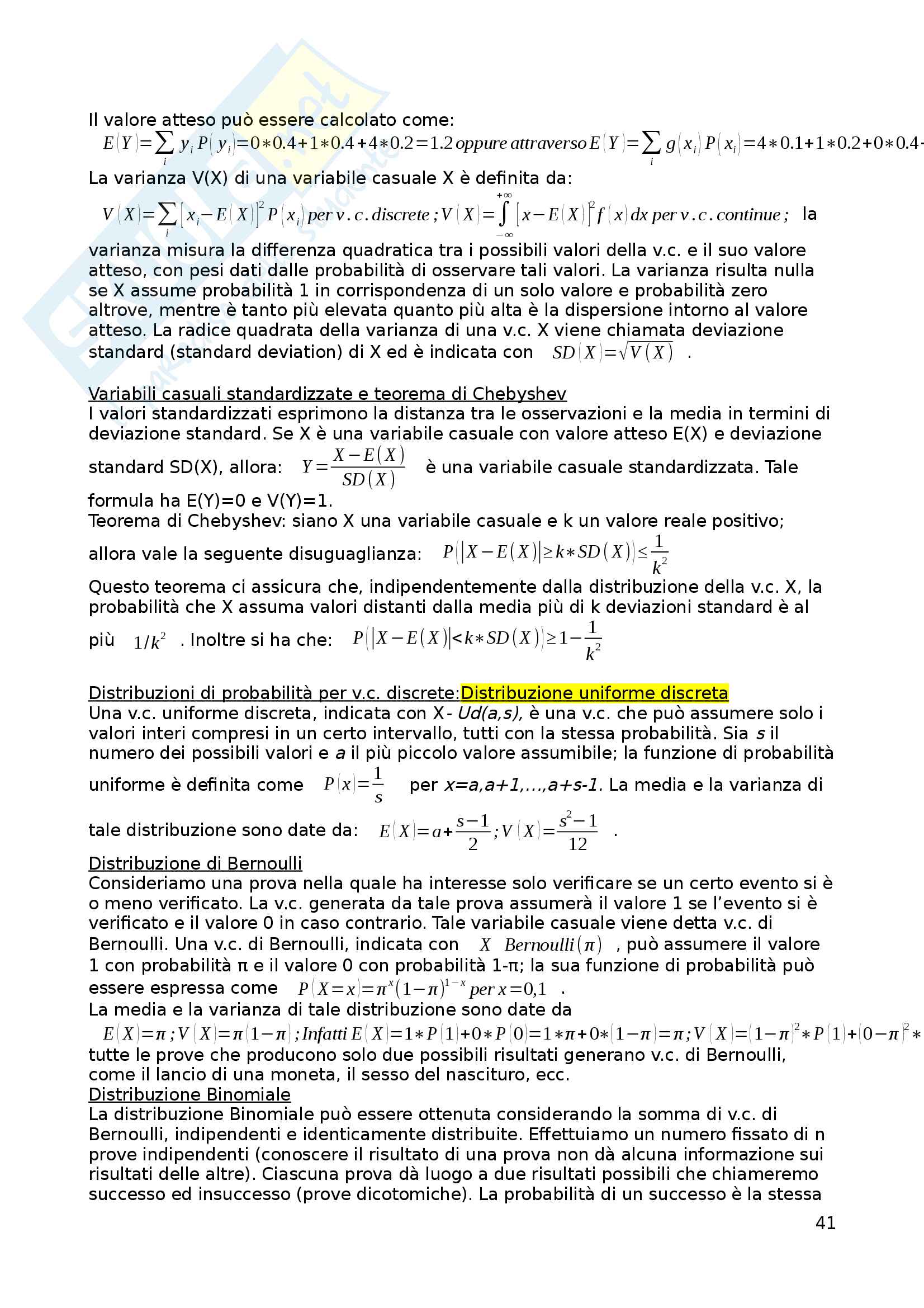 Appunti di Statistica Pag. 41