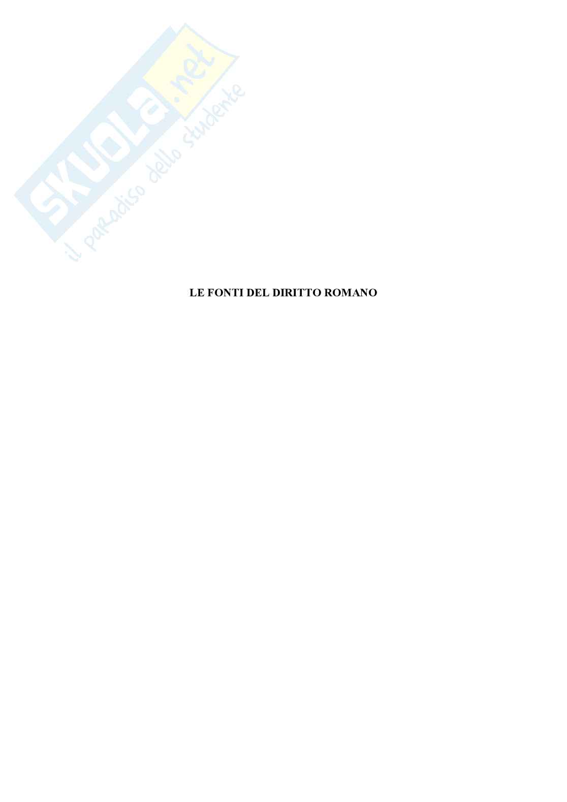 Fonti del diritto romano Pag. 1