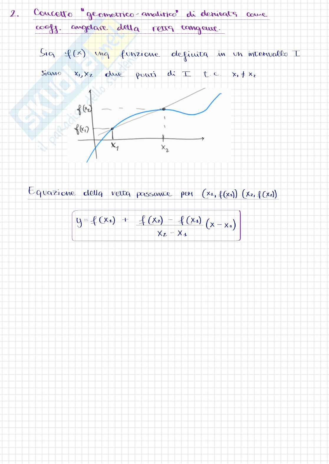 Appunti del corso di Analisi matematica I sulle derivate - parte 1 Pag. 2
