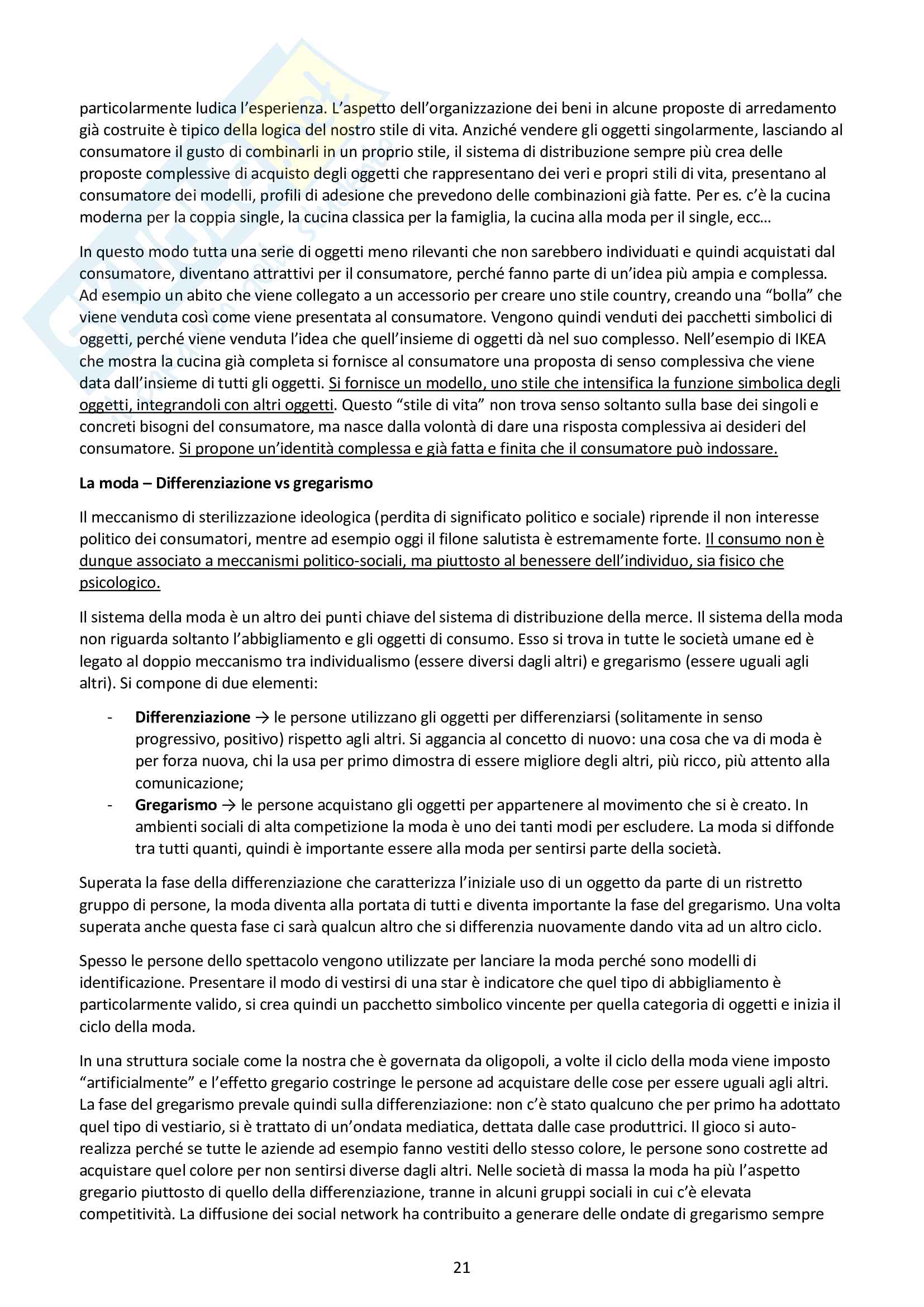 Sociologia e psicologia dei consumi appunti Pag. 21