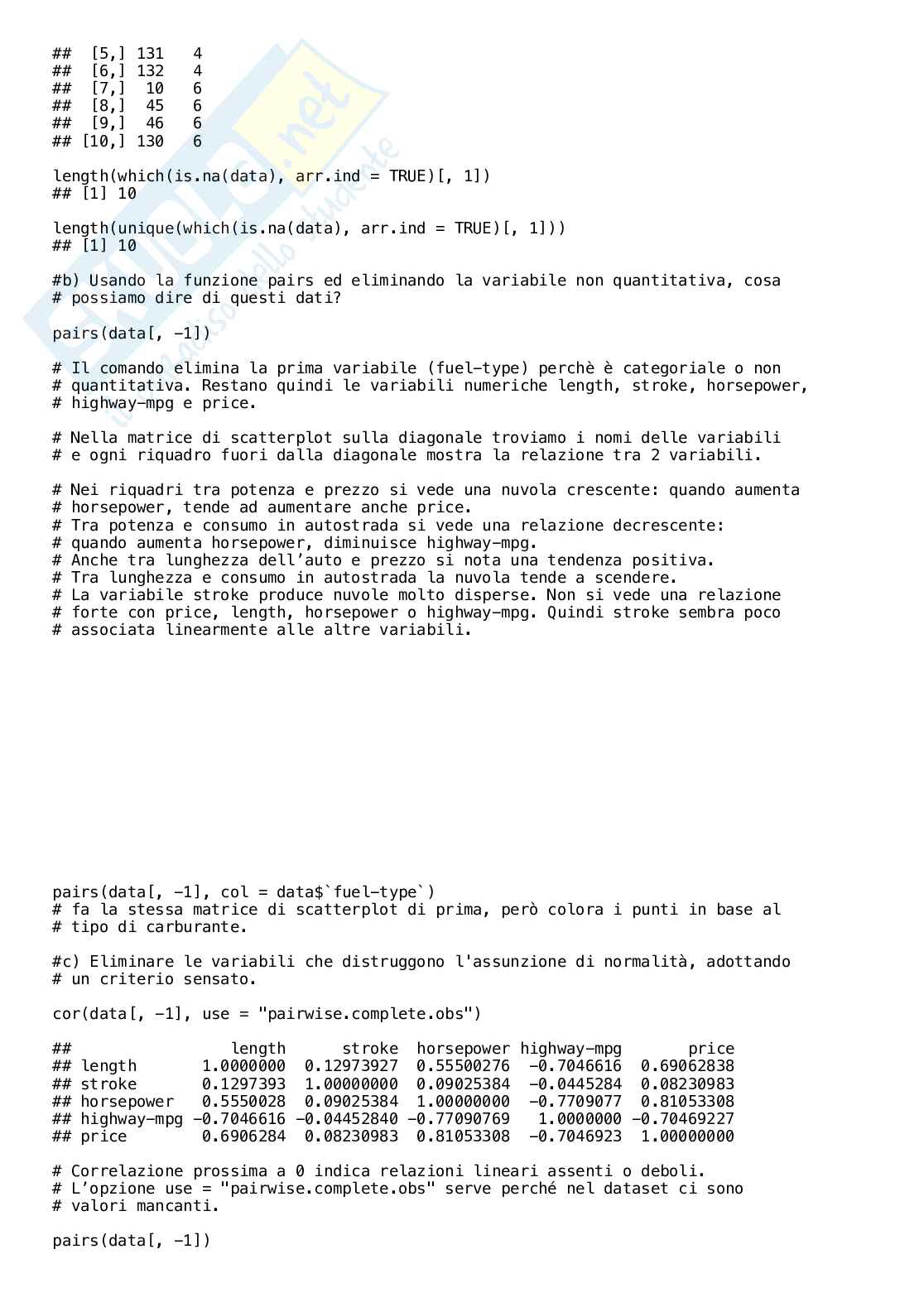 Laboratorio 1 Statistica multivariata m Pag. 6