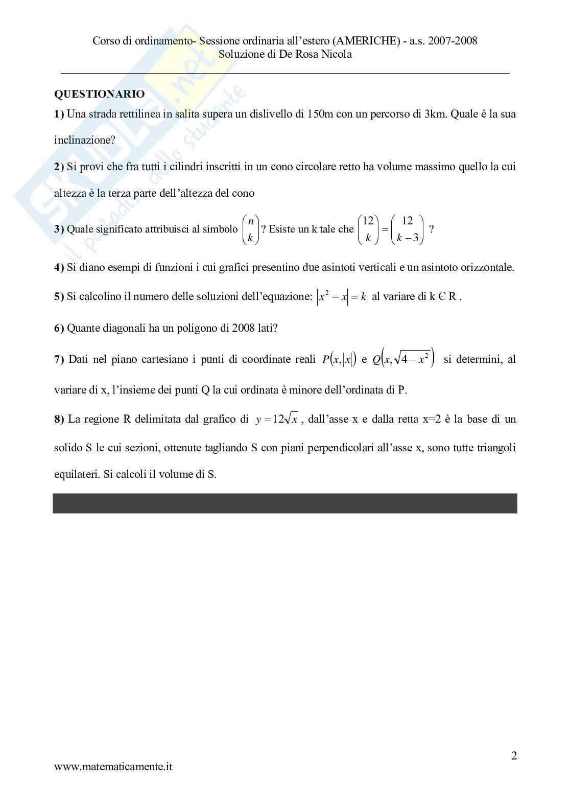 2008 - Liceo scientifico, scuole italiane all'estero (Americhe) Pag. 2