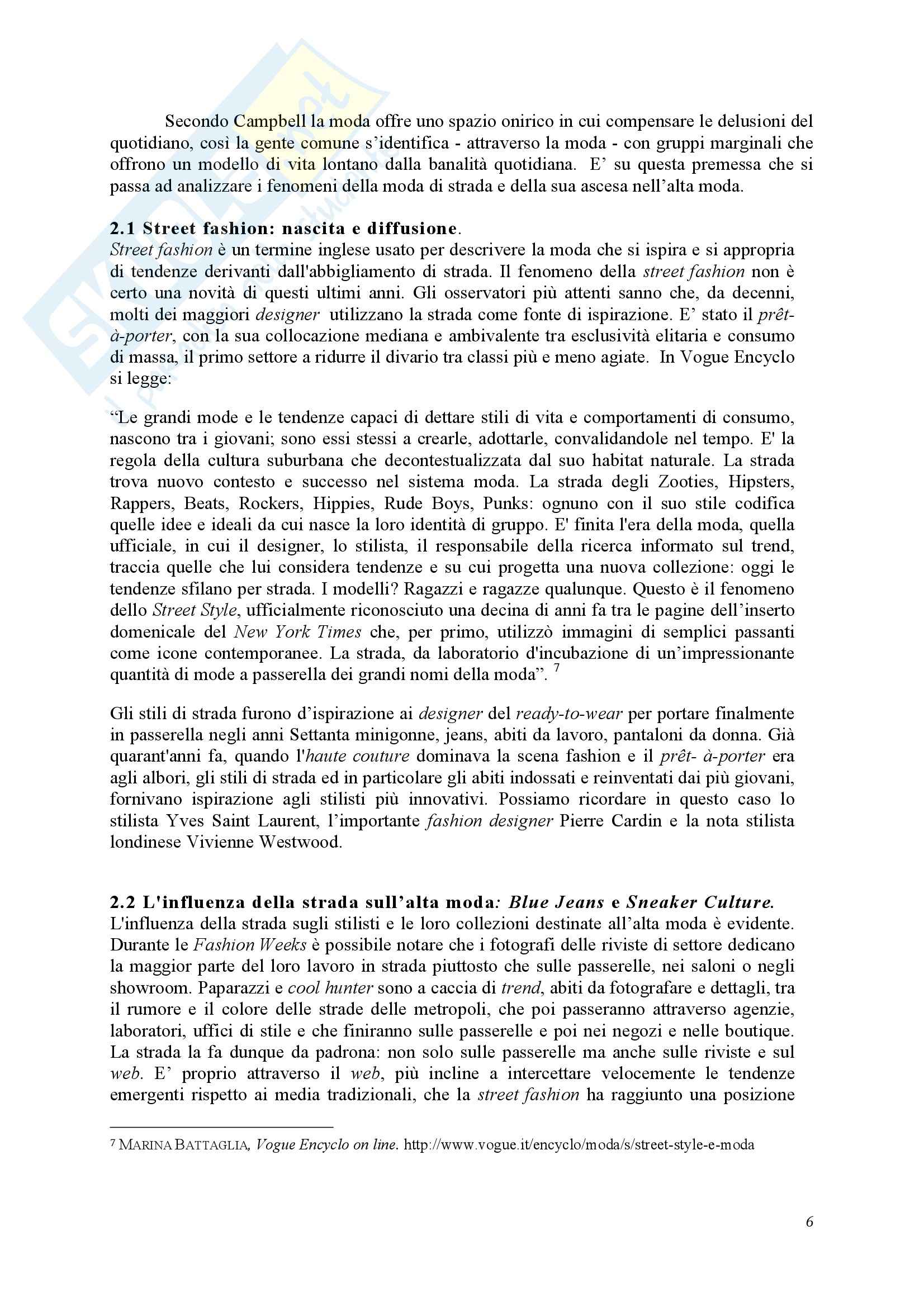 Ruolo della moda nel processo d’integrazione e il rovesciamento del trickle-­‐down Pag. 6