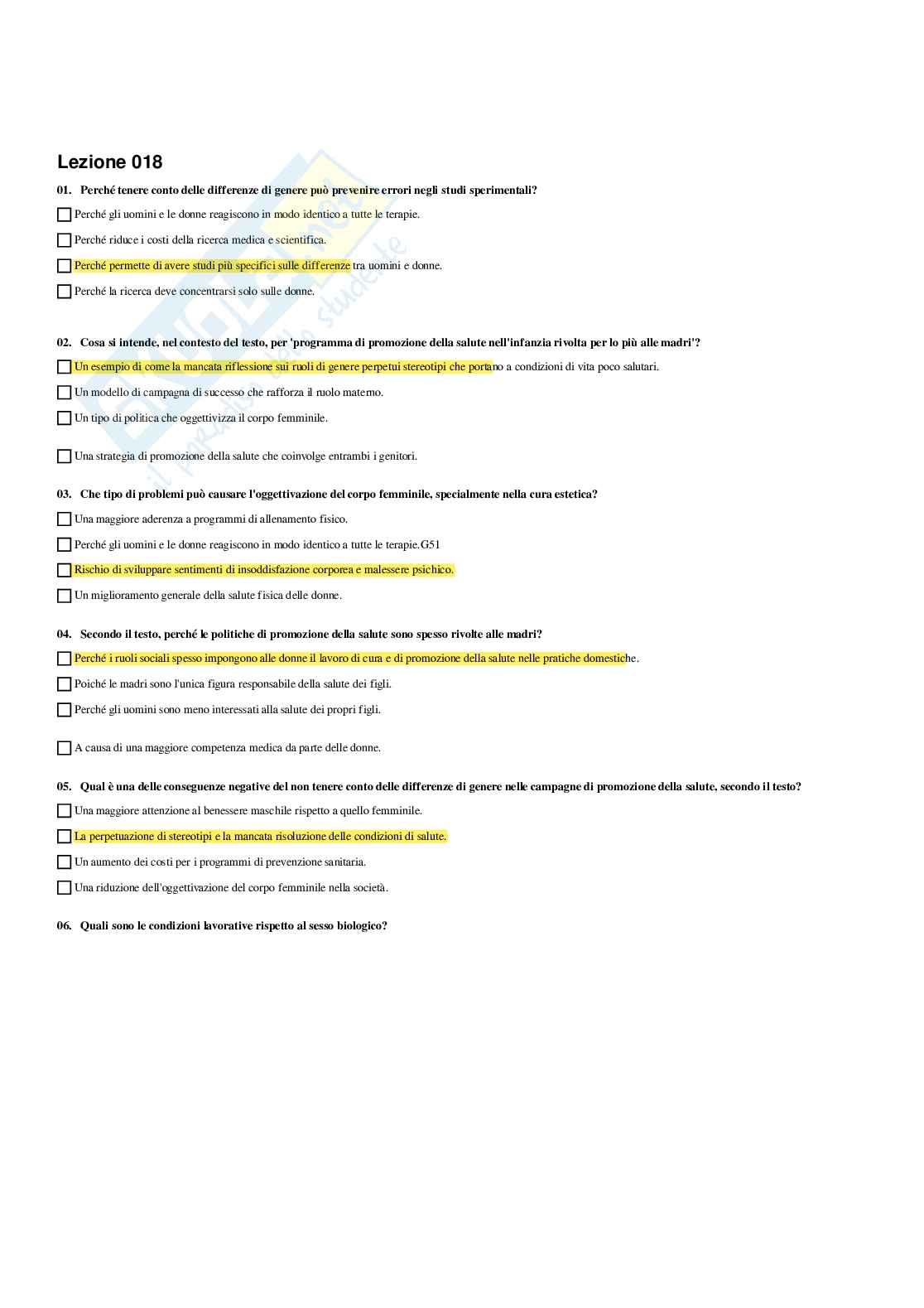 Paniere Psicologia della salute (2026) - Risposte multiple corrette Pag. 16
