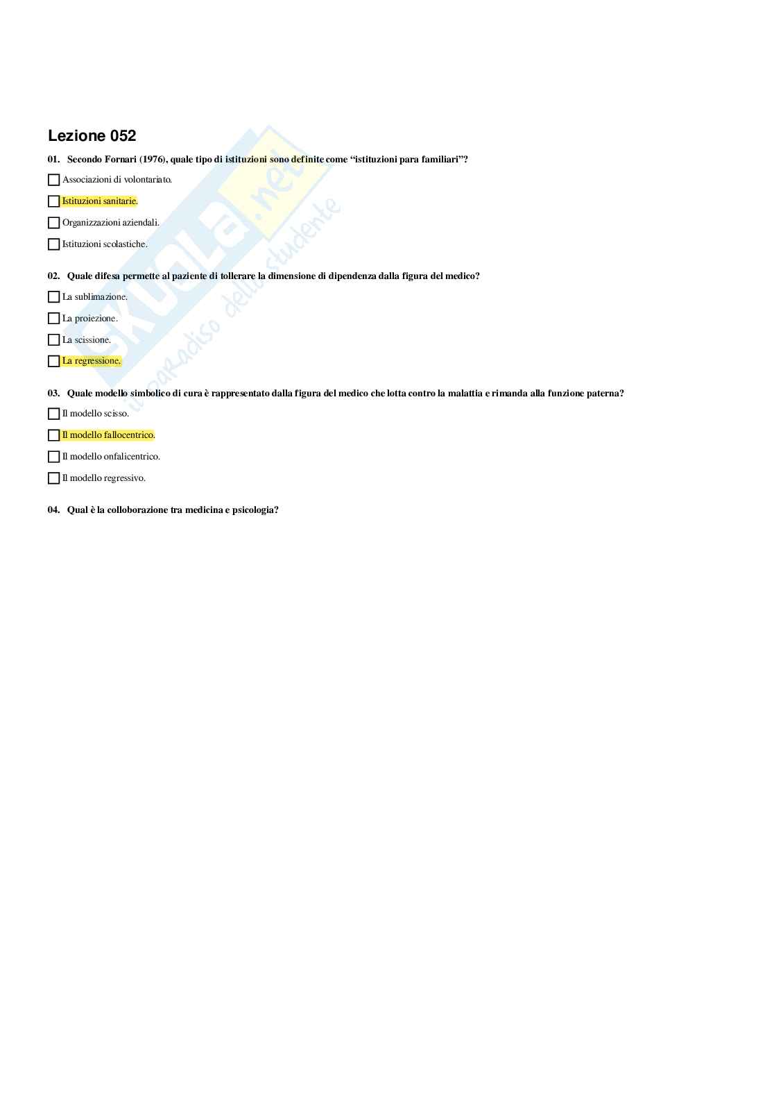 Paniere Psicologia della salute (2026) - Risposte multiple corrette Pag. 41