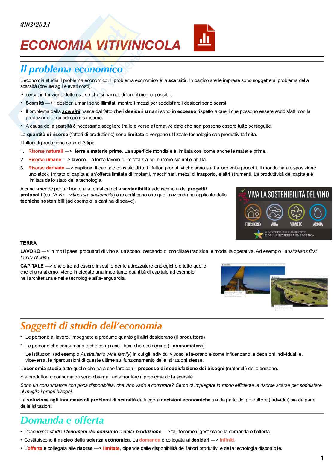 Appunti Economia vitivinicola Pag. 1