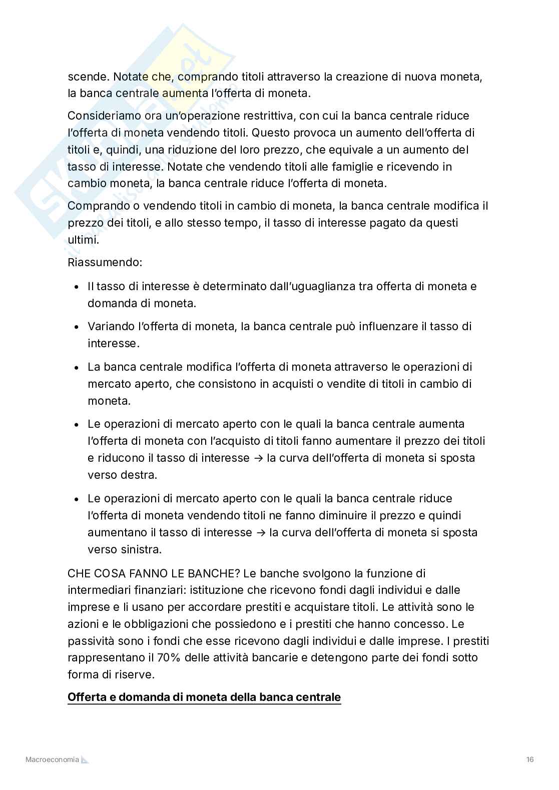 Riassunto esame Elementi di macroeconomia, Prof. Sacchi Agnese, libro consigliato Scoprire la macroeconomia. Quello che non si può non sapere , Blanchard, Amighini, Giavazzi Pag. 16