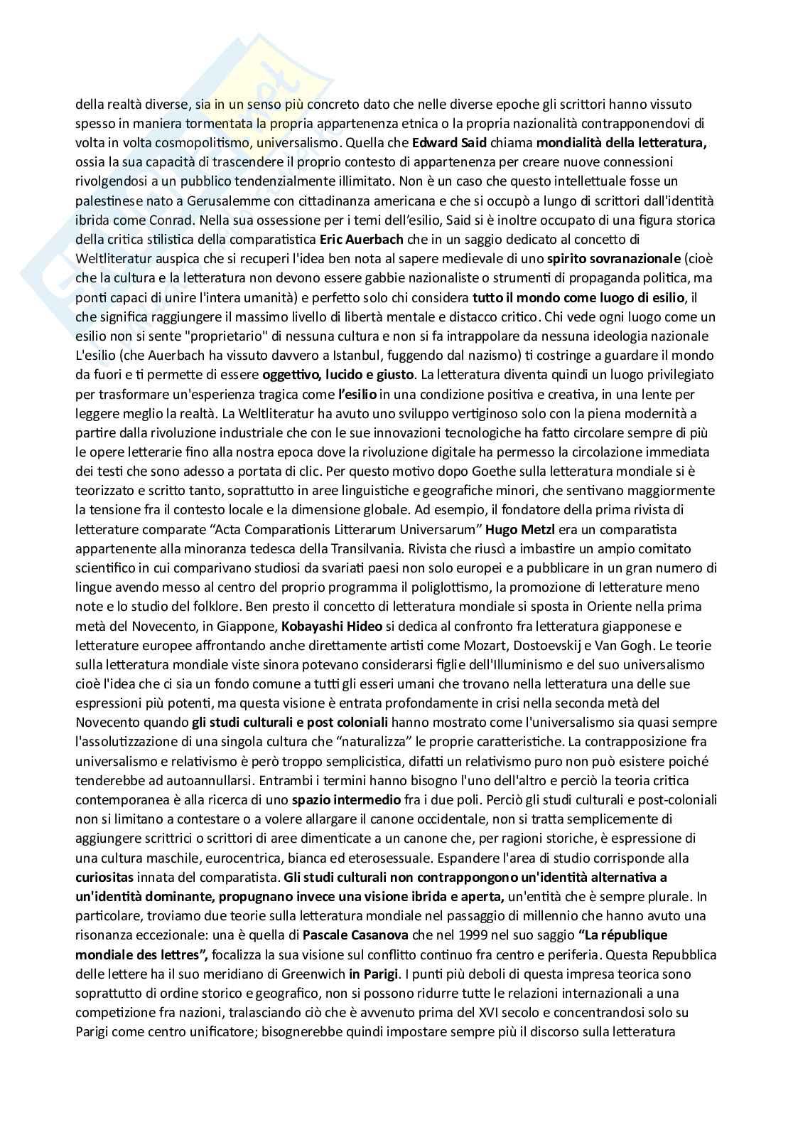 Riassunto esame Letterature moderne comparate, Prof. De Cristofaro Francesco, libro consigliato Letterature comparate, De Cristofaro Pag. 2