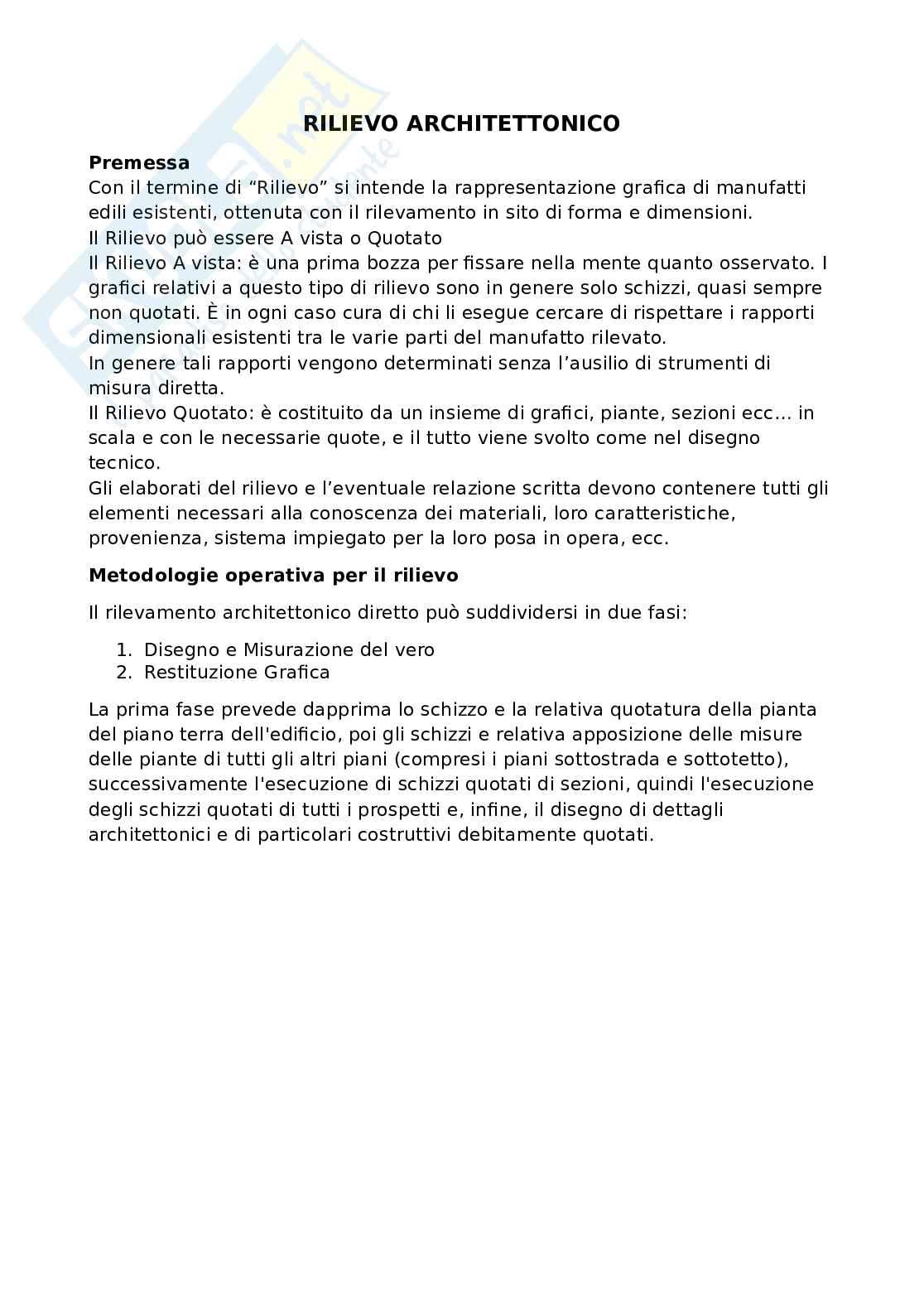 Rilievo architettonico Pag. 1