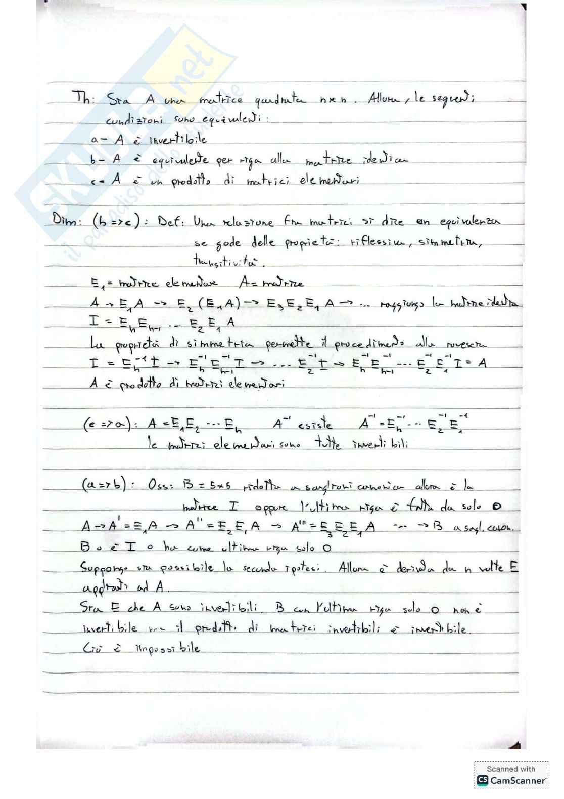 Algebra Lineare per matematica e ingegneria Pag. 11