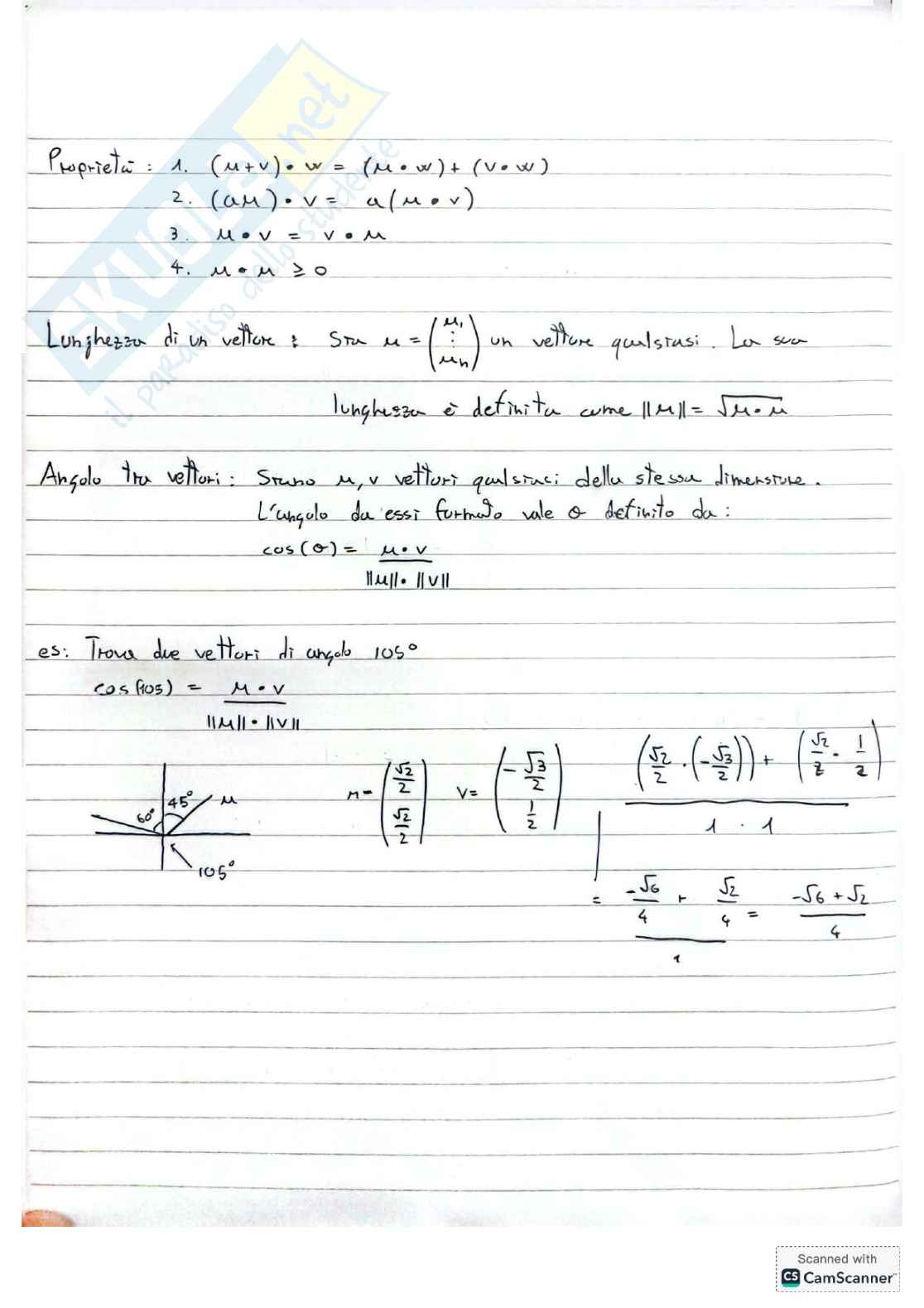 Algebra Lineare per matematica e ingegneria Pag. 2