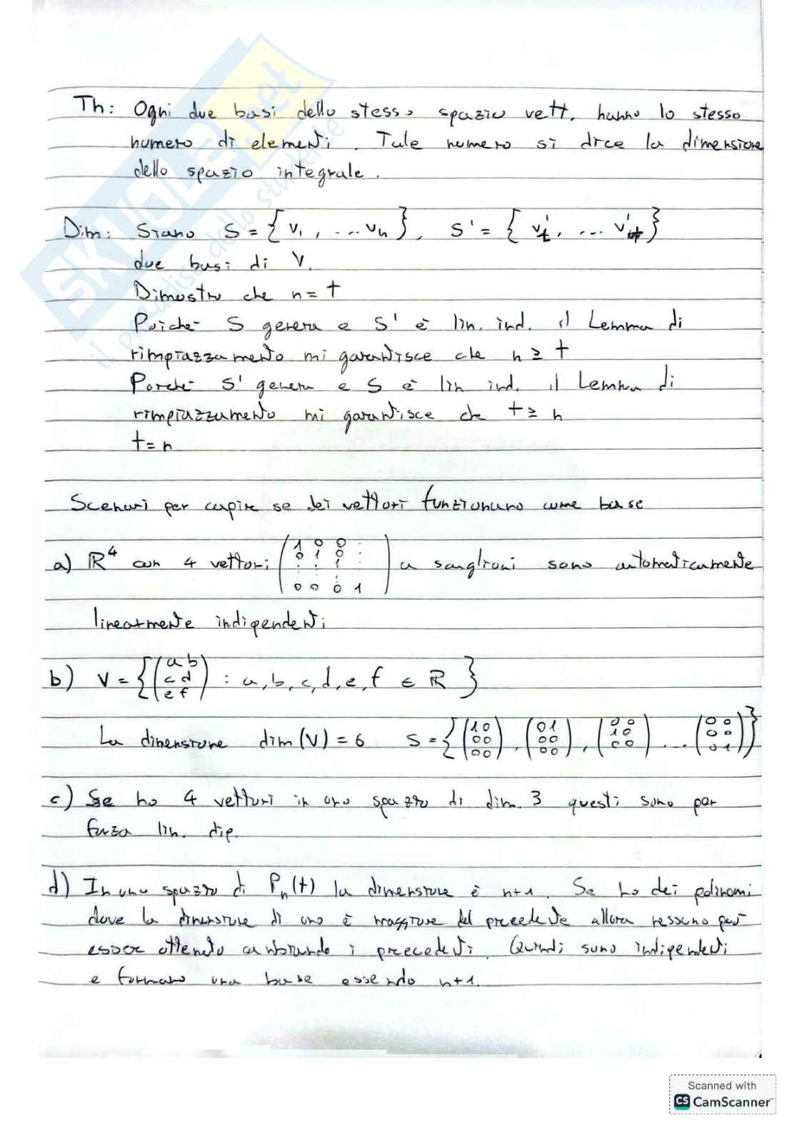 Algebra Lineare per matematica e ingegneria Pag. 21