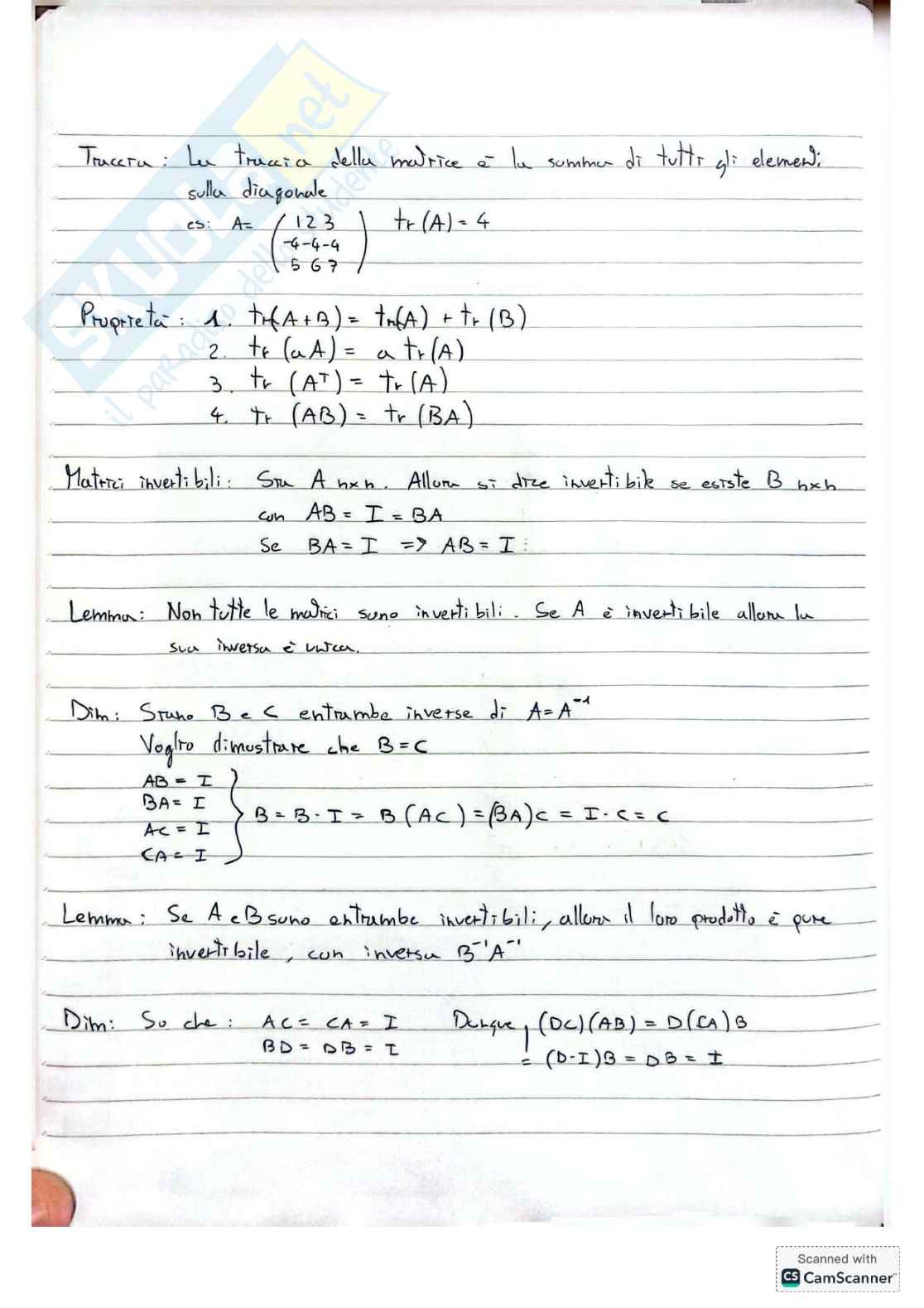 Algebra Lineare per matematica e ingegneria Pag. 6