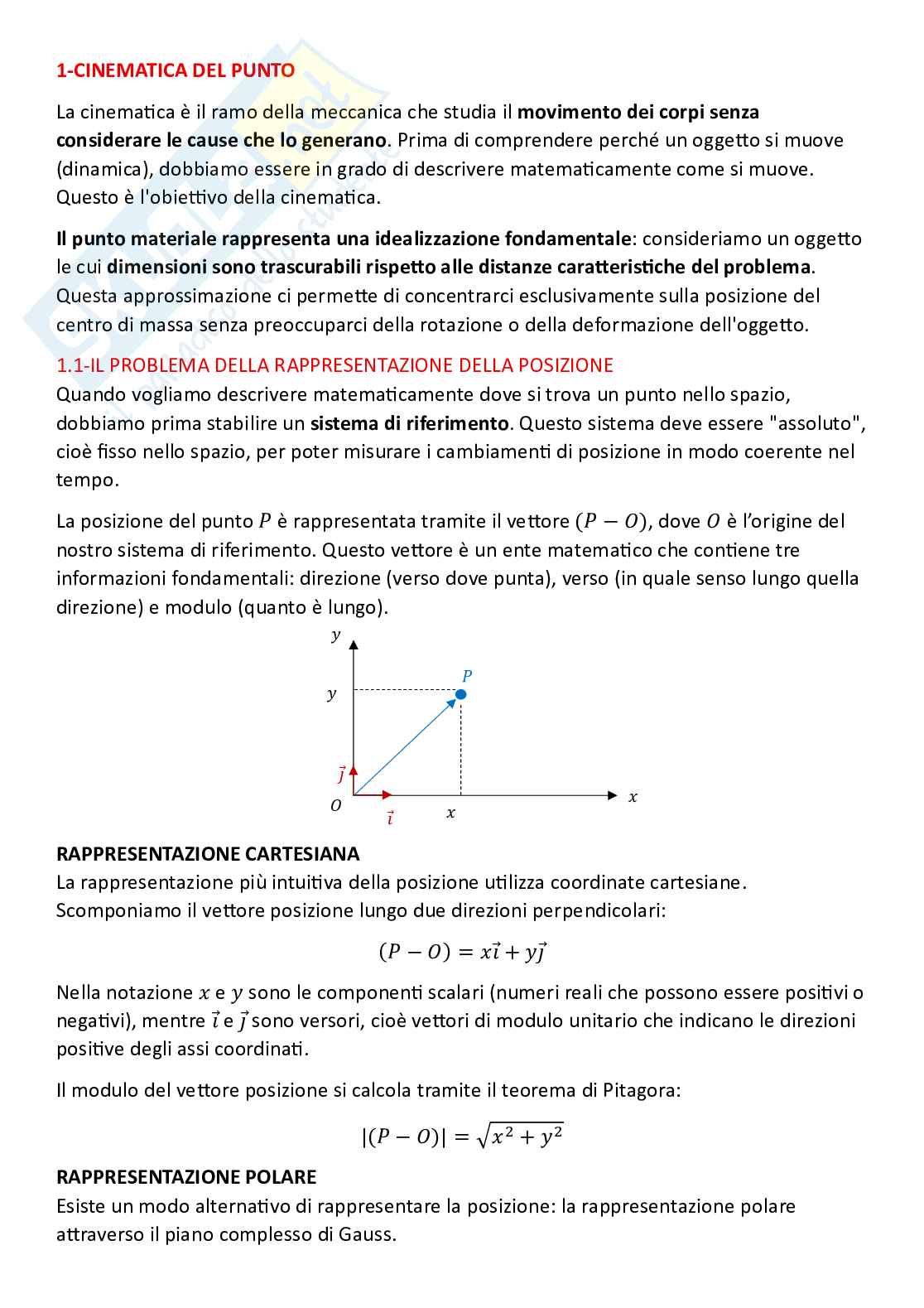 Fondamenti di meccanica teorica ed applicata (parte 1) - Cinematica del punto materiale Pag. 2