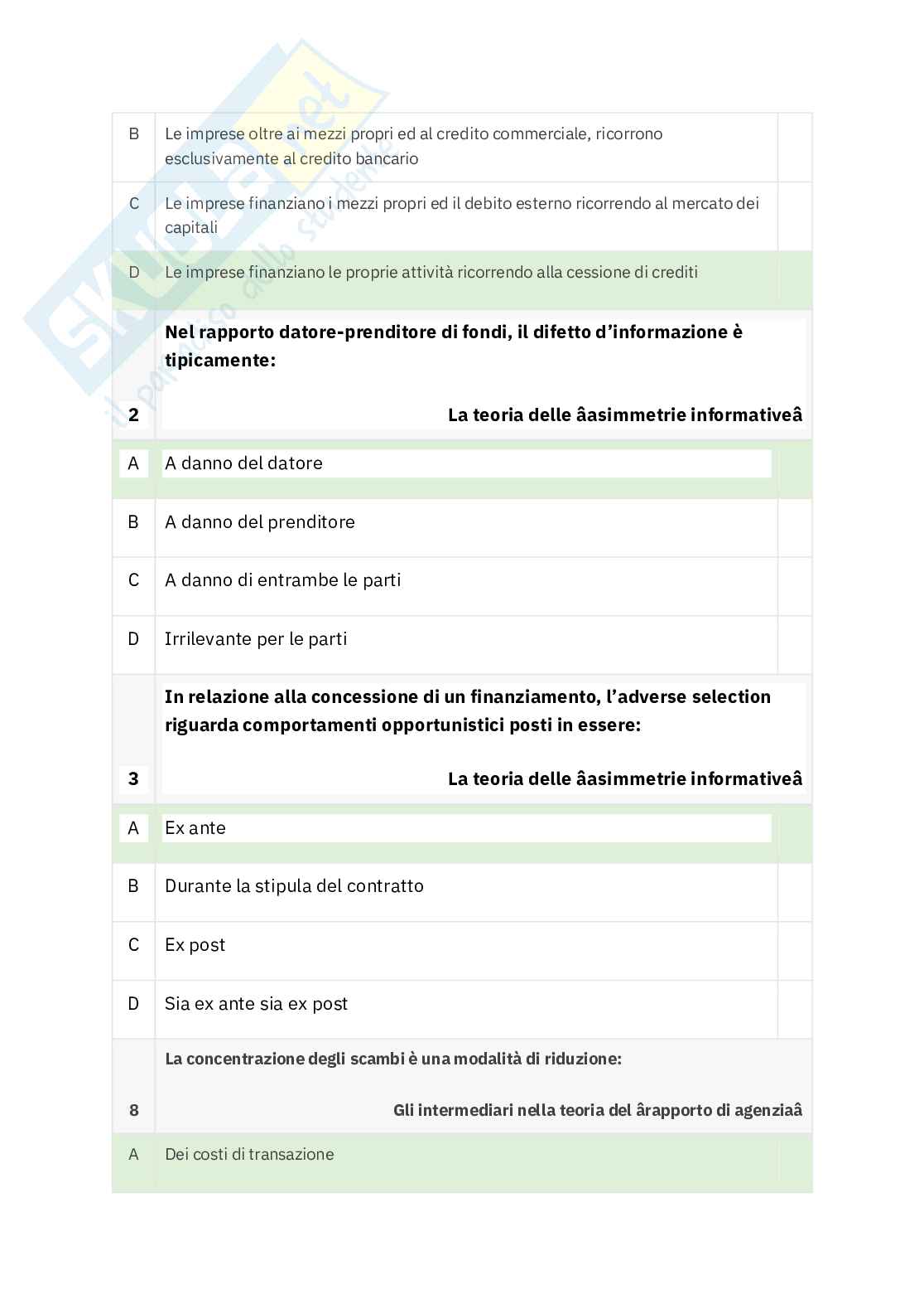 Economia degli intermediari finanziari   Pag. 11