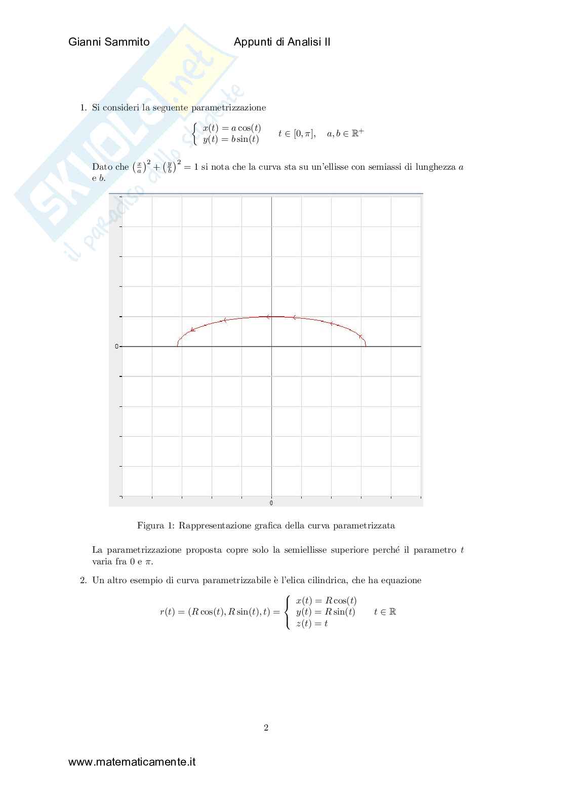 Analisi I e II università : Curve in R^n Pag. 2