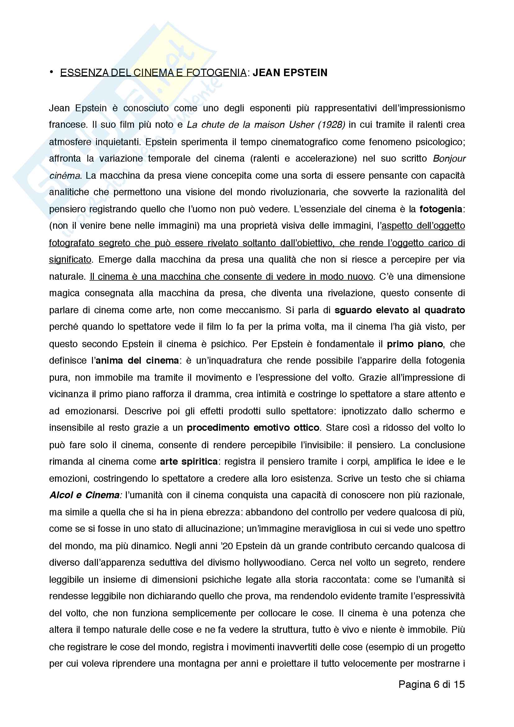 Riassunto esame Storia ed estetica del cinema, Prof.ssa Farinotti, libro consigliato Estetica e cinema, Angelucci Pag. 6