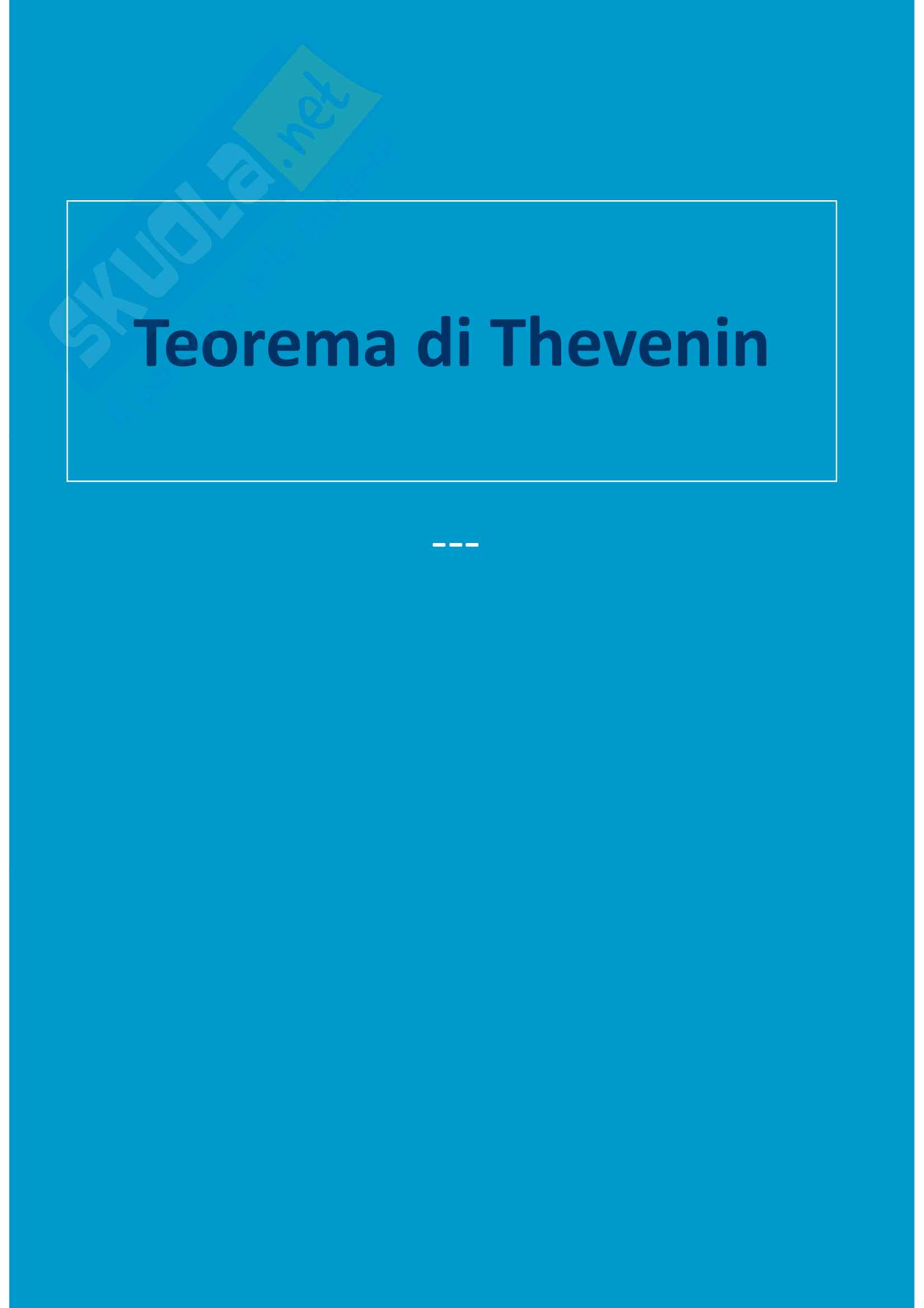 Teorema di Thevenin Pag. 1