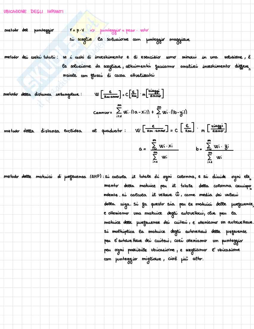 Formulario esame Impianti e logistica industriale  Pag. 6