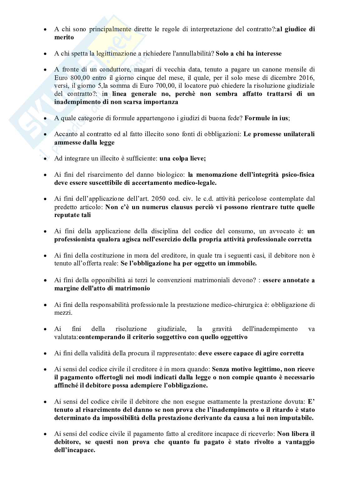 Paniere aggiornato Diritto civile per concorsi pubblici da funzionario tecnico diplomato e laureato Pag. 2