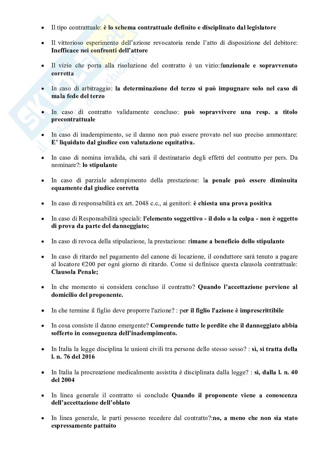 Paniere aggiornato Diritto civile per concorsi pubblici da funzionario tecnico diplomato e laureato Pag. 26