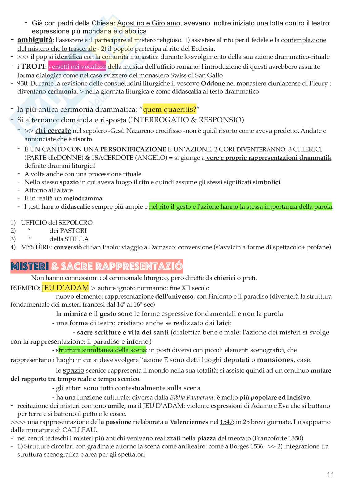 Tutta la sintesi di Teatro fino a Mandragola - temi e specifici autori Pag. 11