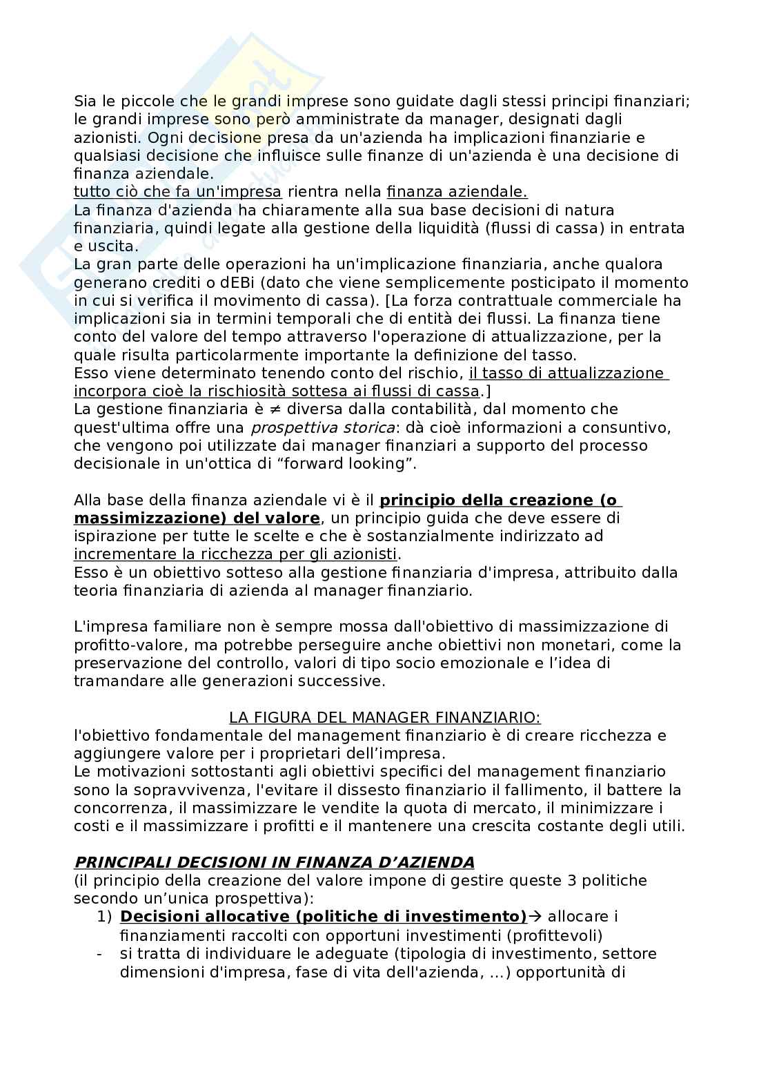 Finanza aziendale Pag. 1