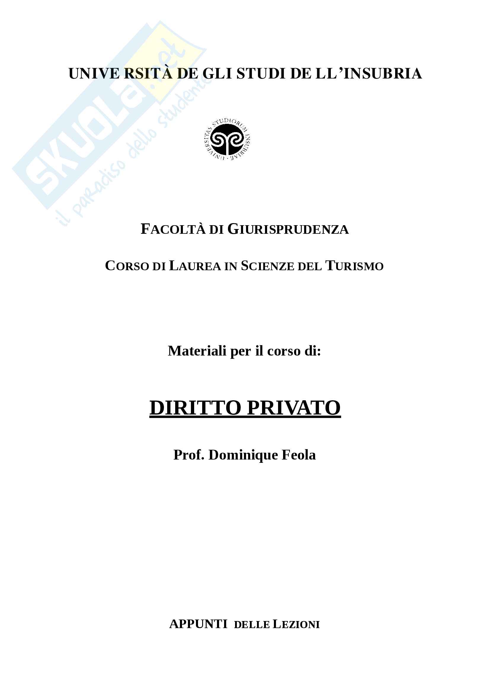 Appunti Diritto privato Pag. 1