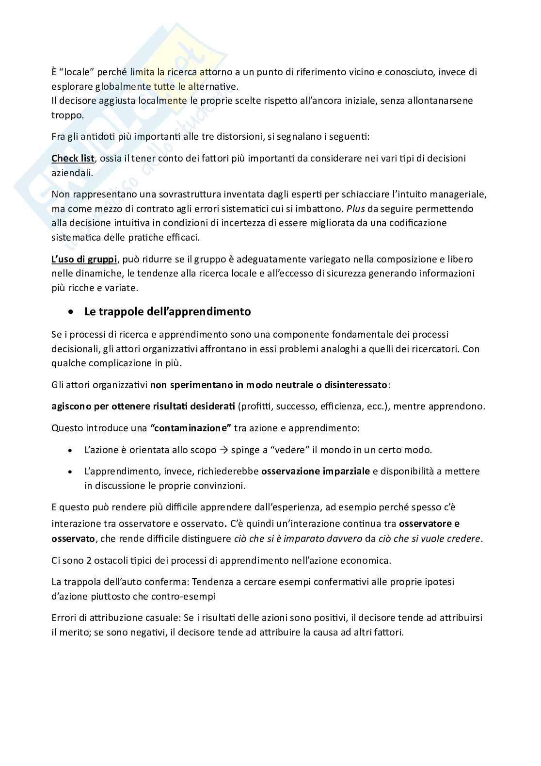 Riassunto esame Organizzazione delle imprese turistiche, Prof. Varriale Luisa, libro consigliato Organizzazione aziendale , Grandori Pag. 6