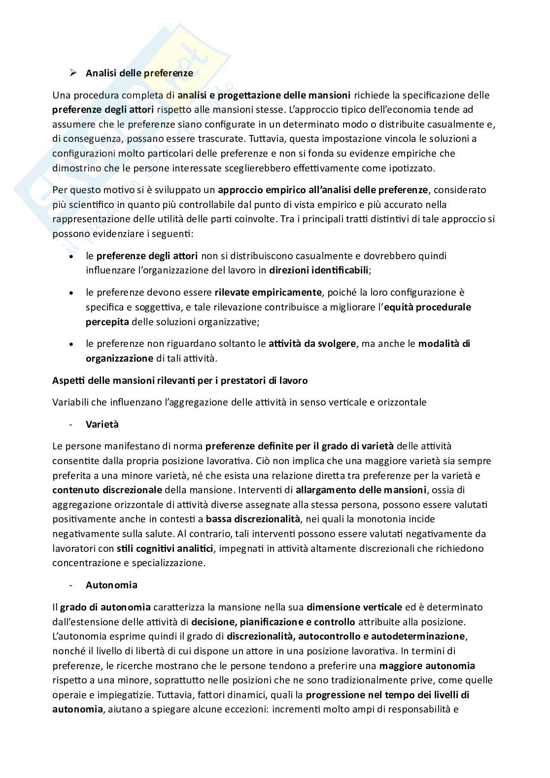 Riassunto esame Organizzazione delle imprese turistiche, Prof. Varriale Luisa, libro consigliato Organizzazione aziendale , Grandori Pag. 91