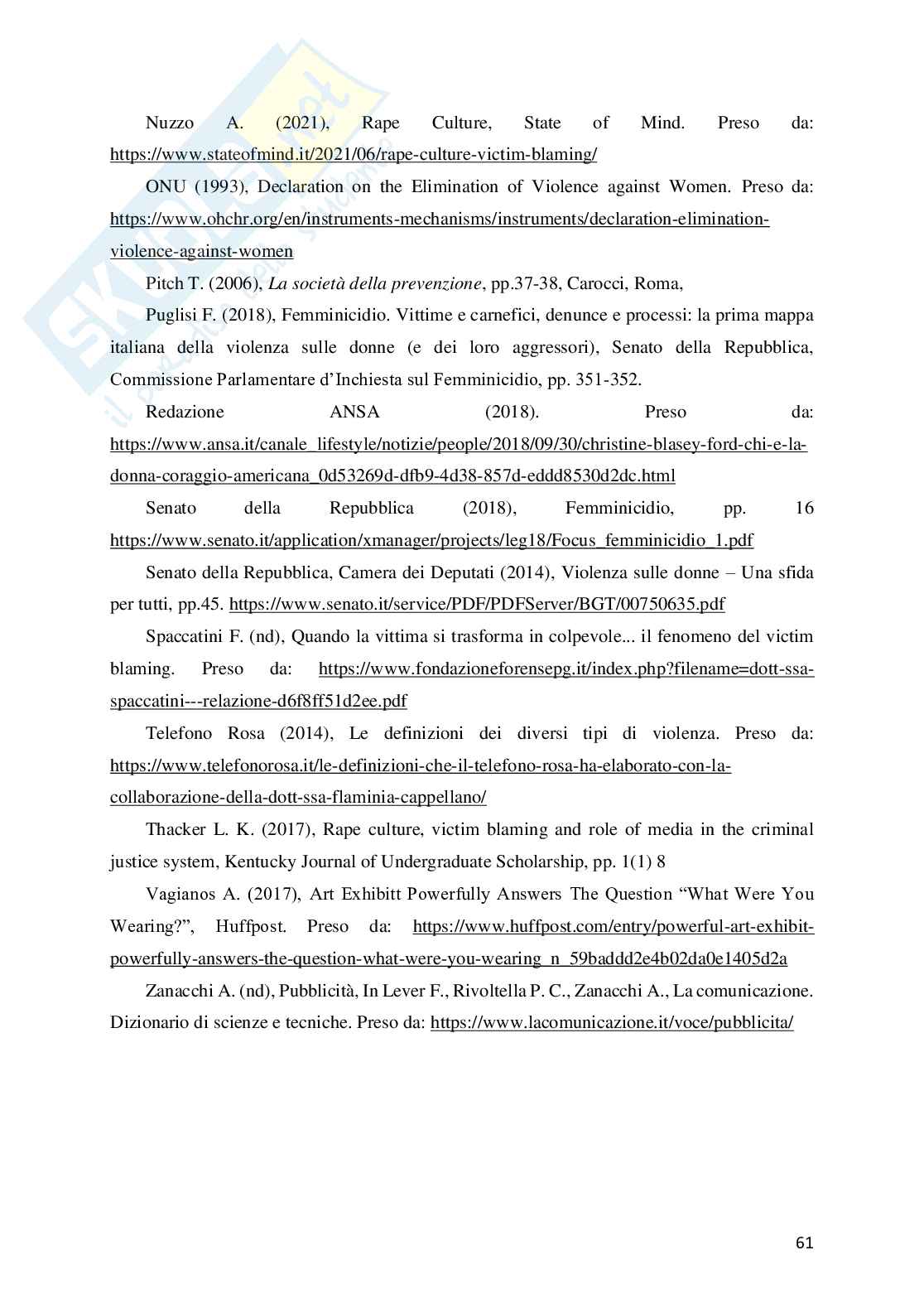 Violenza di genere e mass media: dai casi mediatici alla potenza delle rappresentazioni  Pag. 61