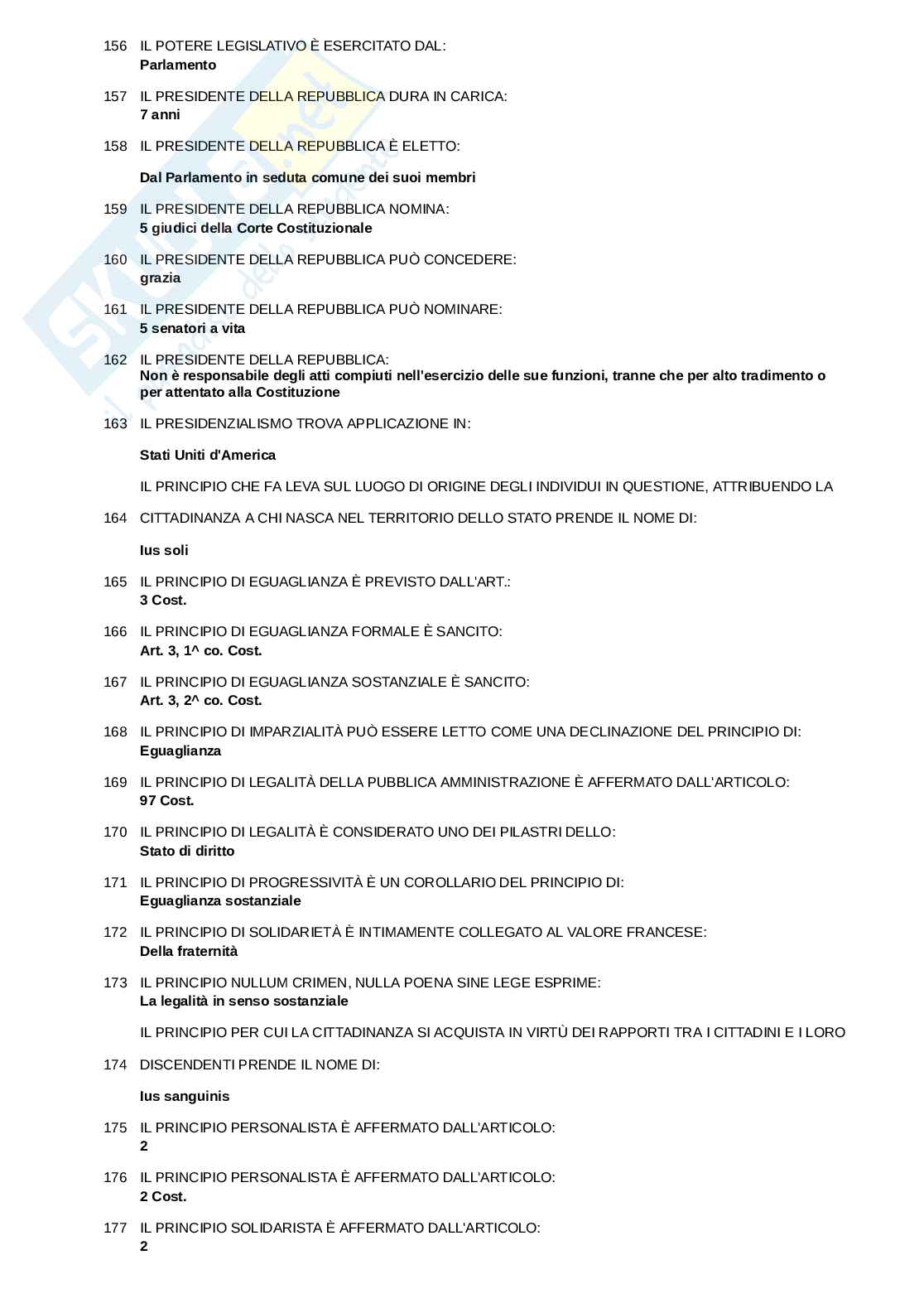 Paniere Diritto costituzionale aggiornato e completo con domande extra Pag. 56