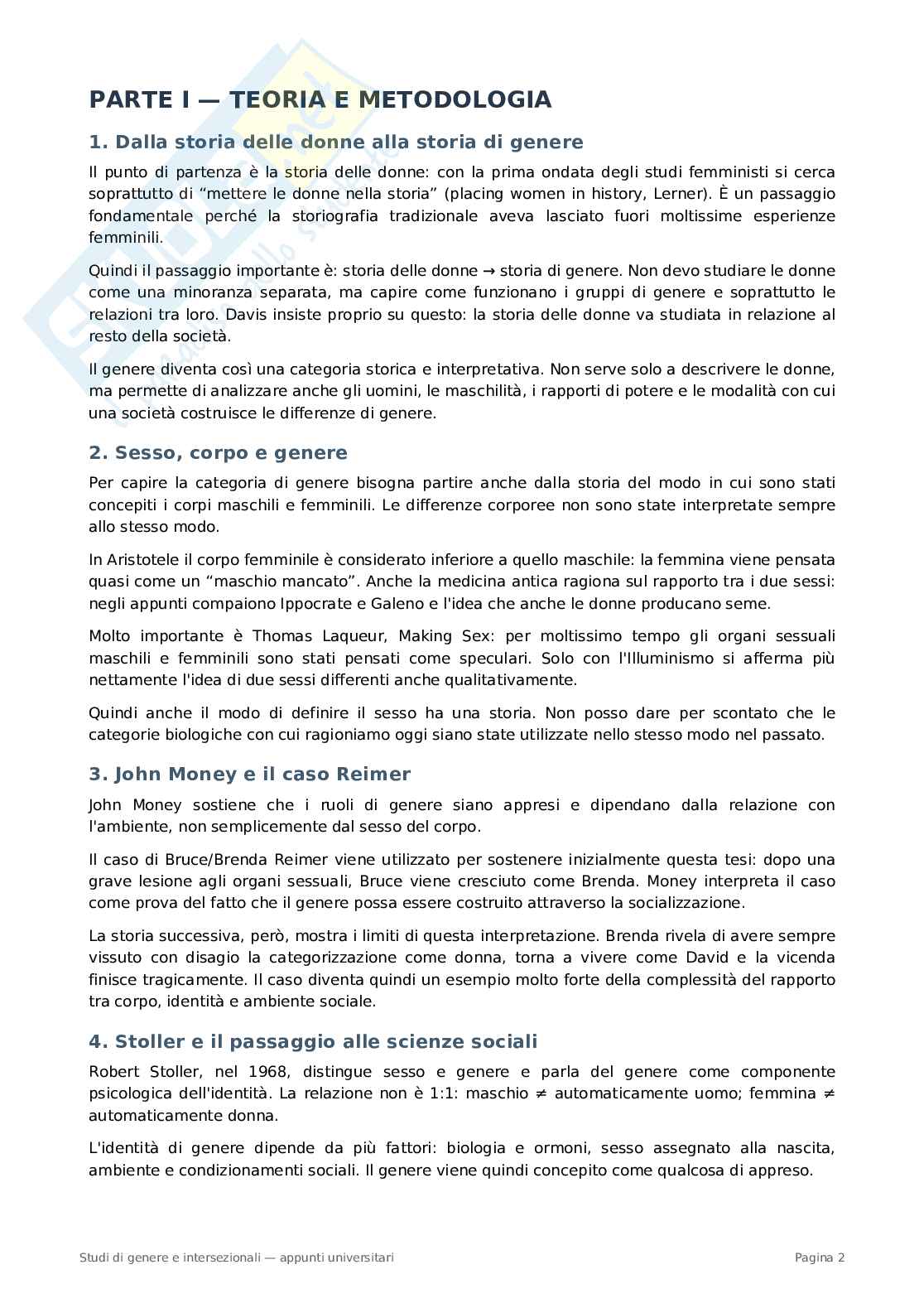 Appunti Studi di genere ed intersezionali Pag. 2