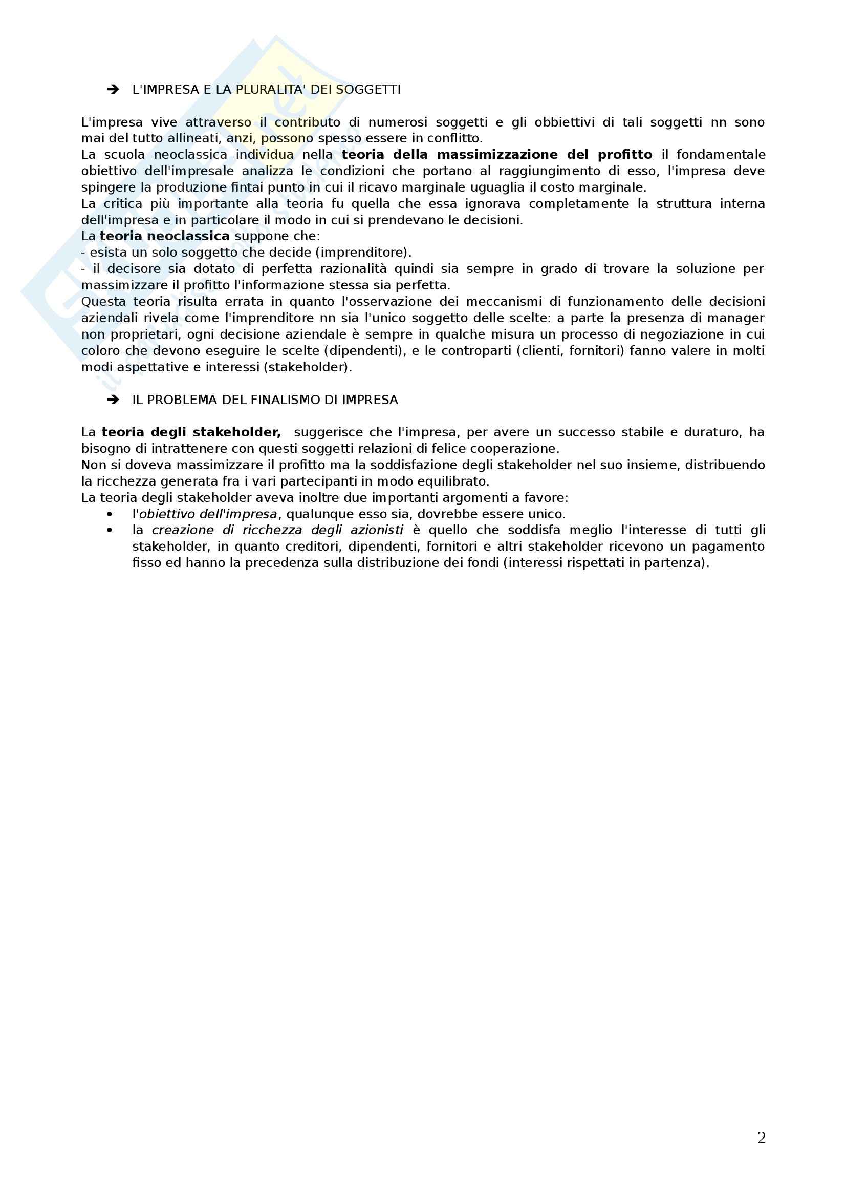 Economia e gestione delle imprese - Appunti Pag. 2