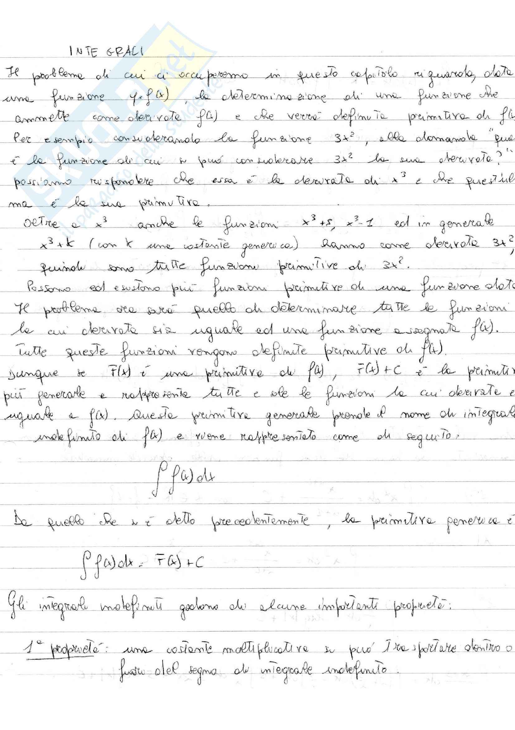 Calcolo II - integrali indefiniti Pag. 1