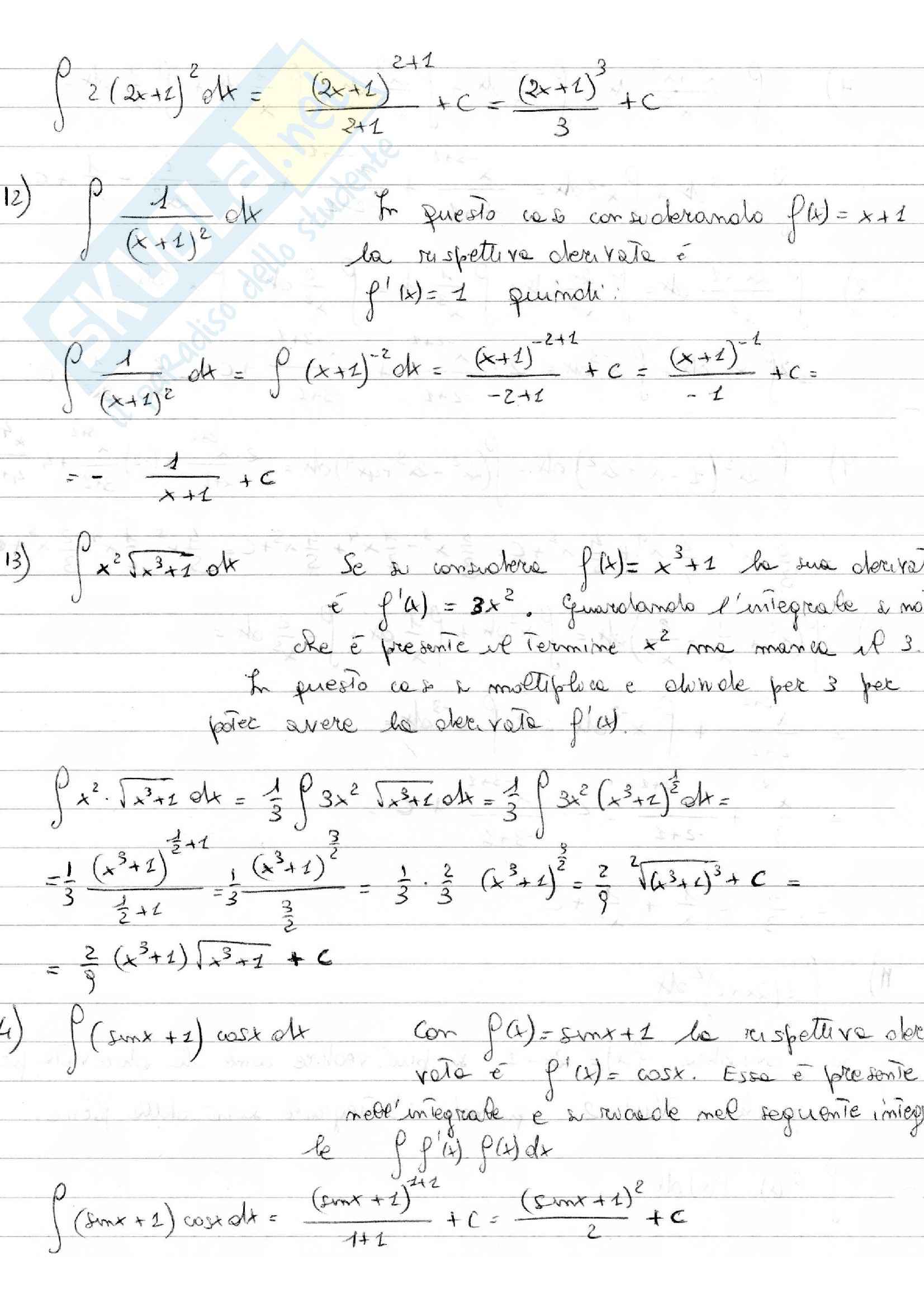 Calcolo II - integrali indefiniti Pag. 6