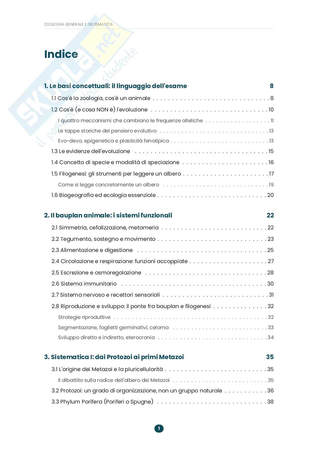 Appunti Zoologia generale e sistematica: guida completa all'esame  Pag. 2