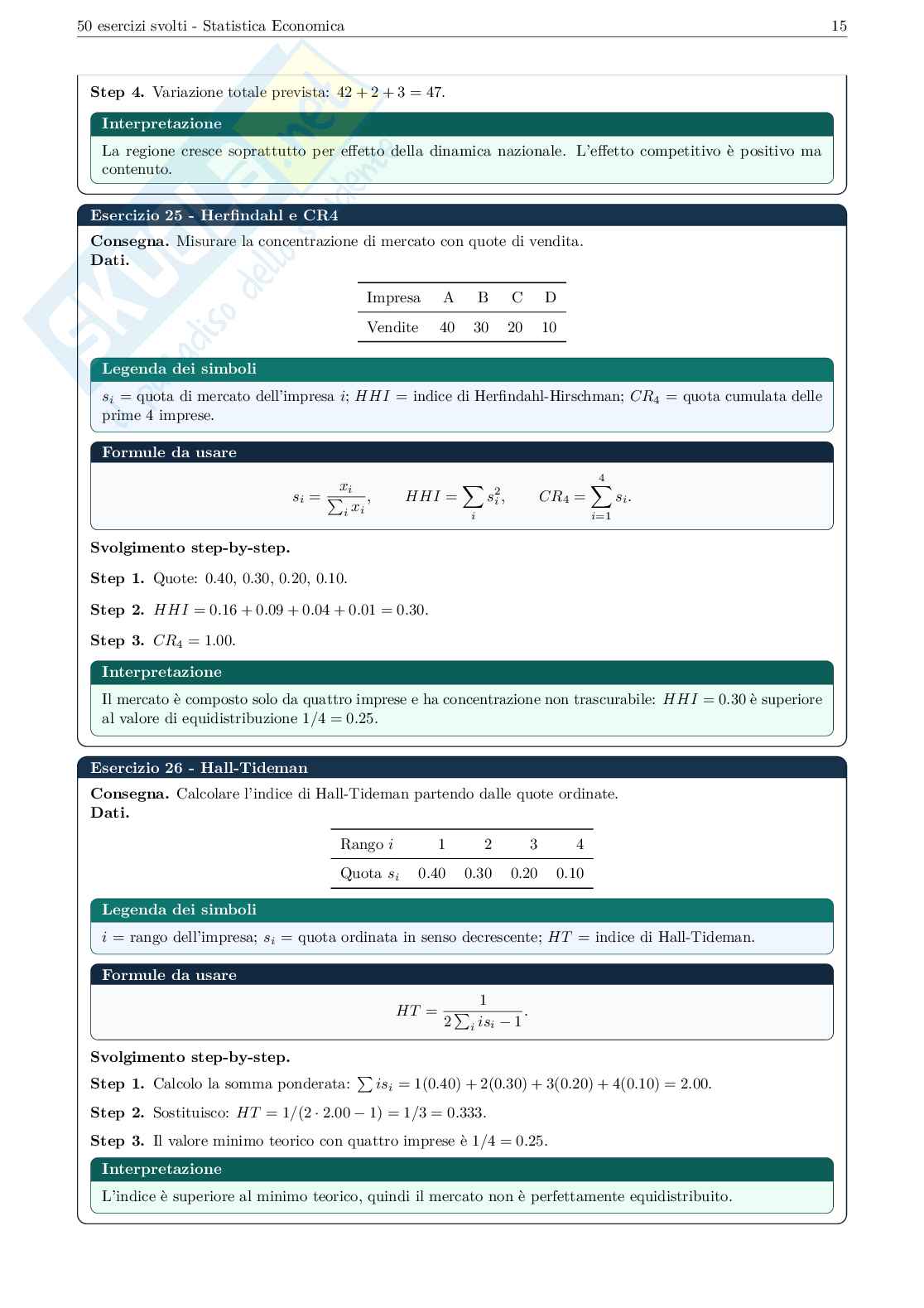 50 esercizi Statistica economica studenti economia finanza Pag. 16