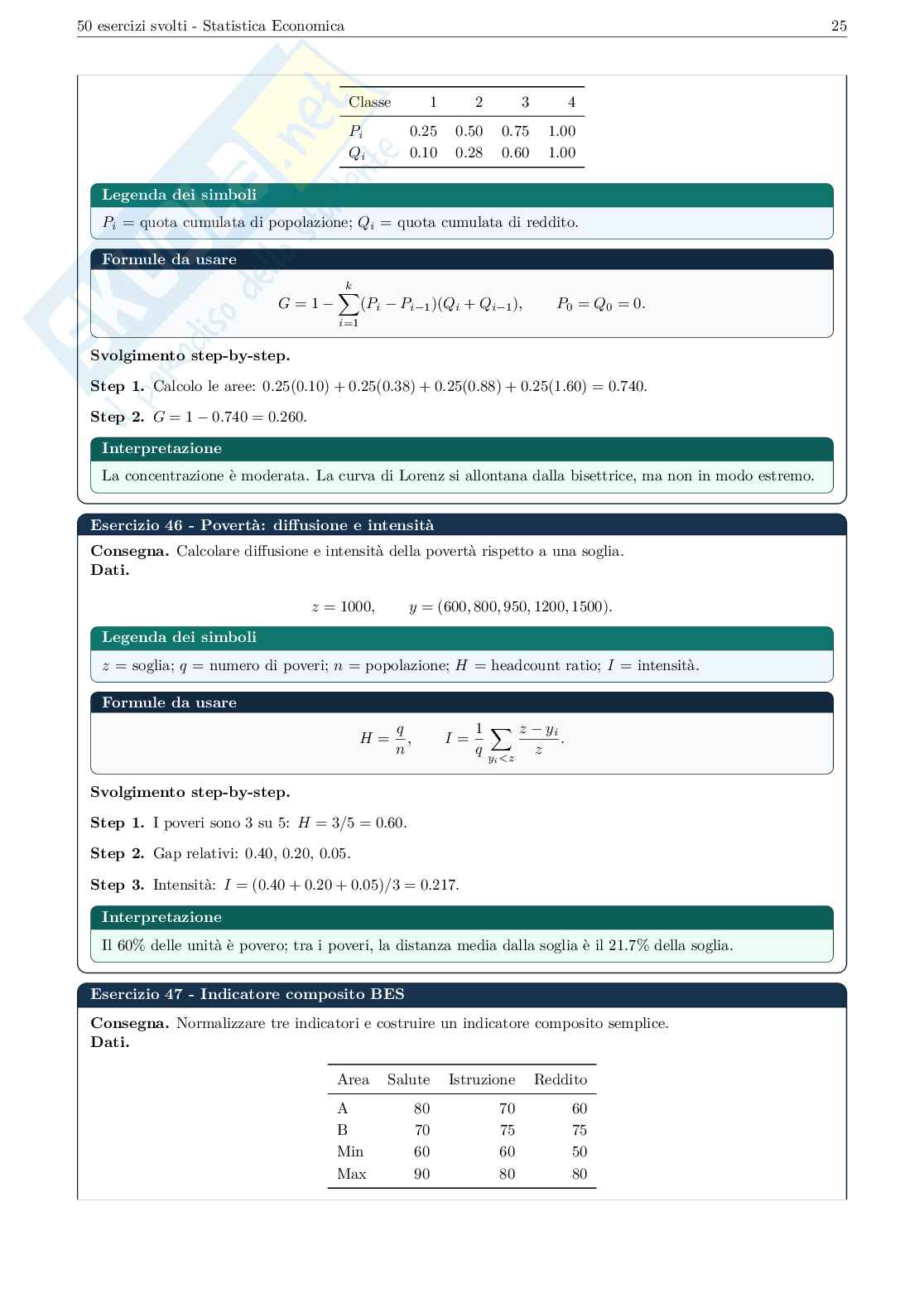 50 esercizi Statistica economica studenti economia finanza Pag. 26