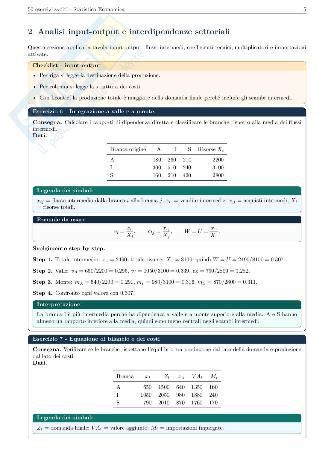 50 esercizi Statistica economica studenti economia finanza Pag. 6