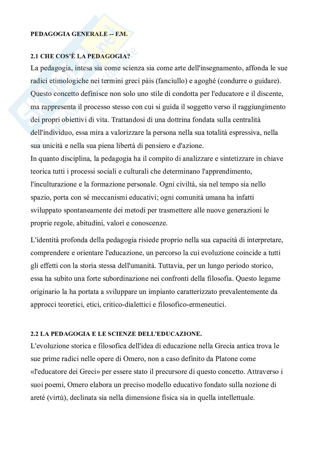 Pedagogia generale - schemi per argomento Pag. 1
