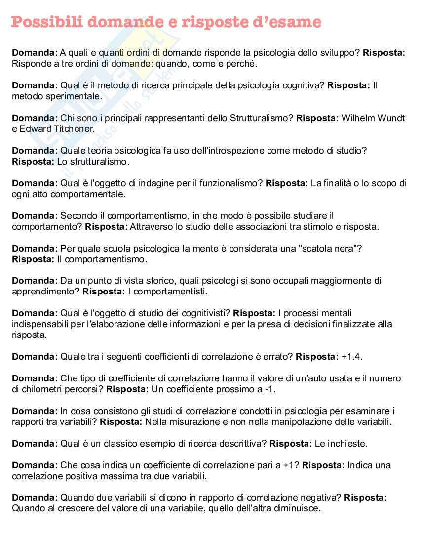 Appunti completi di Psicologia generale + Domande d'esame risolte Pag. 46