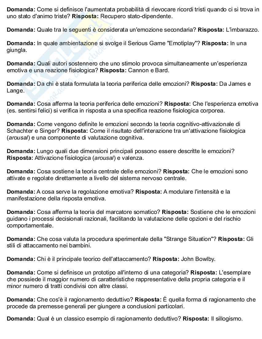 Appunti completi di Psicologia generale + Domande d'esame risolte Pag. 51