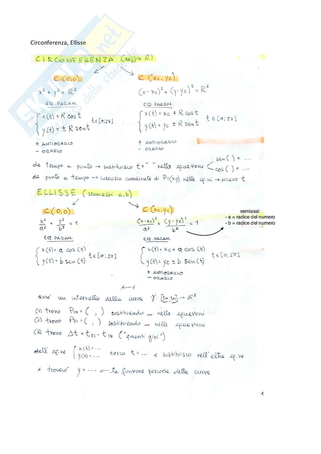 Scritto Analisi Matematica 2 Pag. 1