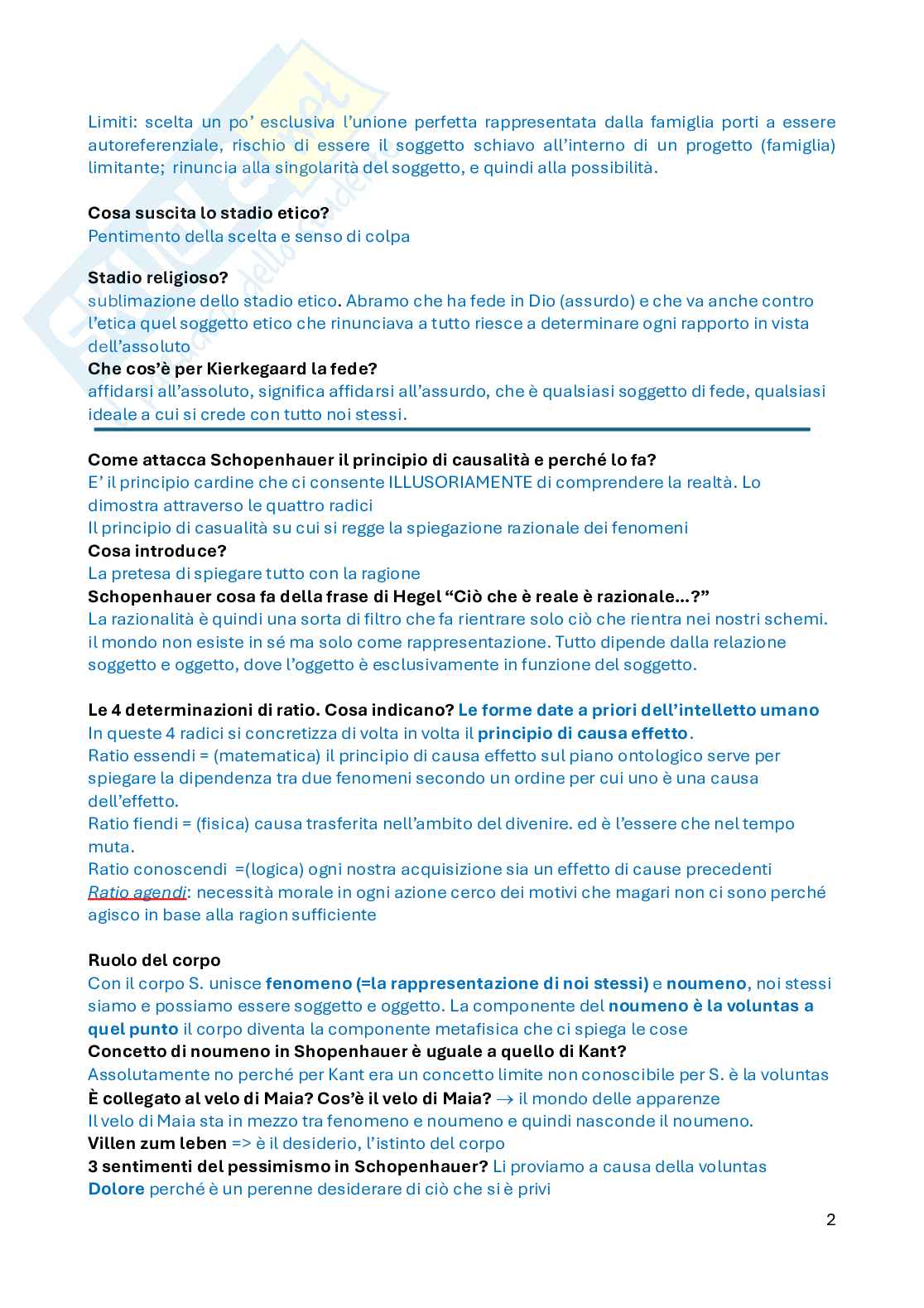 Kirkegaard, Schopenauer e positivisti Pag. 2