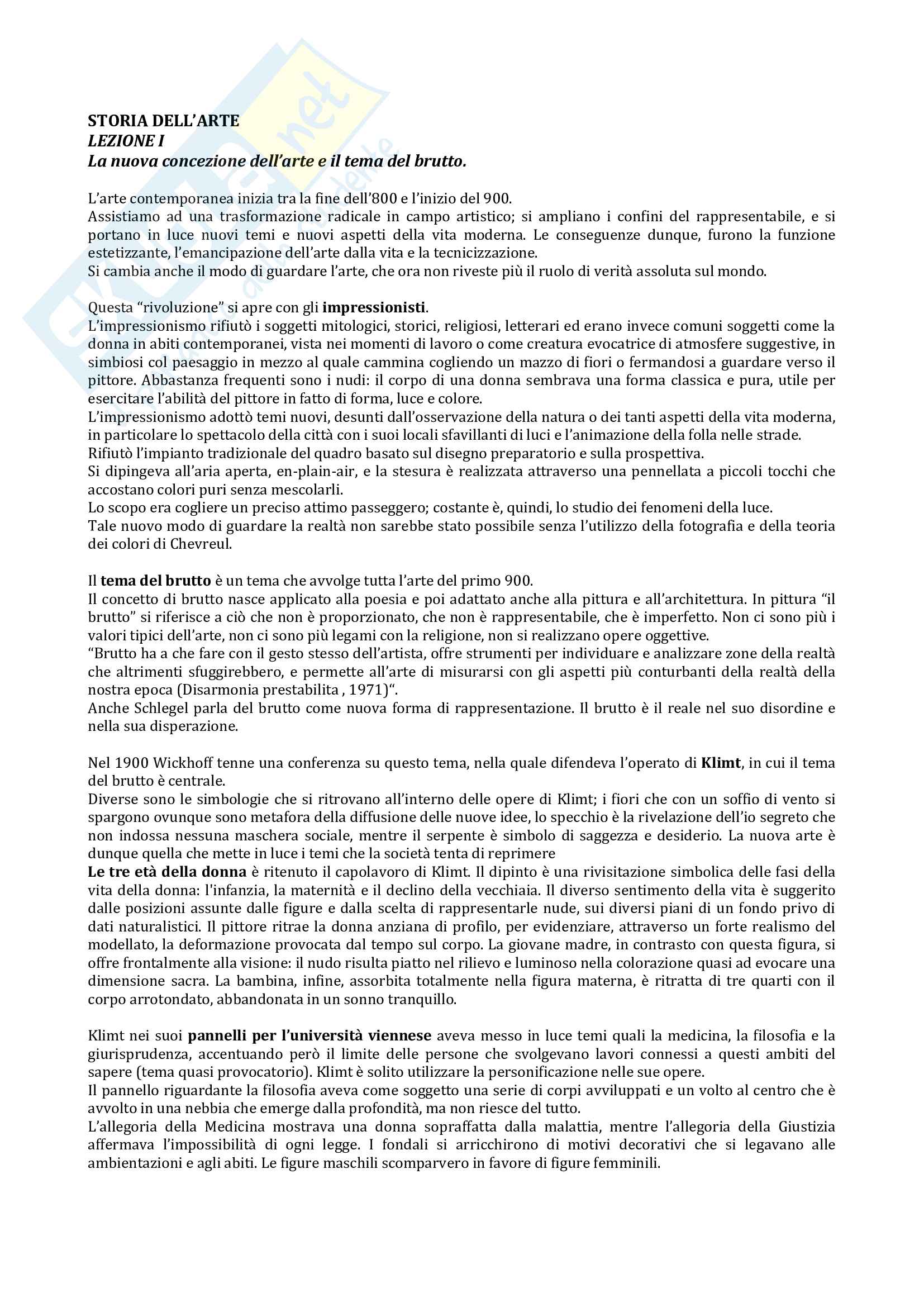 Appunti storia dell'arte Panzeri Pag. 1